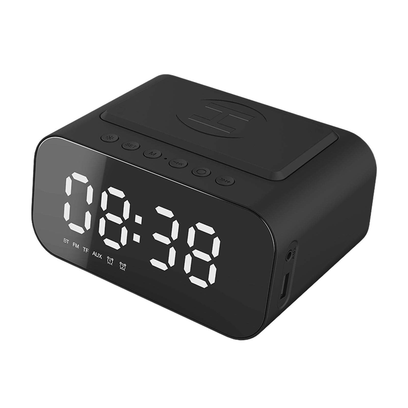 Kabelloser Bluetooth-lautsprecher Mit Led-anzeige, Wecker, Fm-radio Und Usb-schnellladefunktion