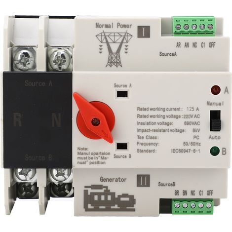 Automatischer 2-poliger Dual-power-umschalter, Flammhemmend, Für Ac220v 125a Generator