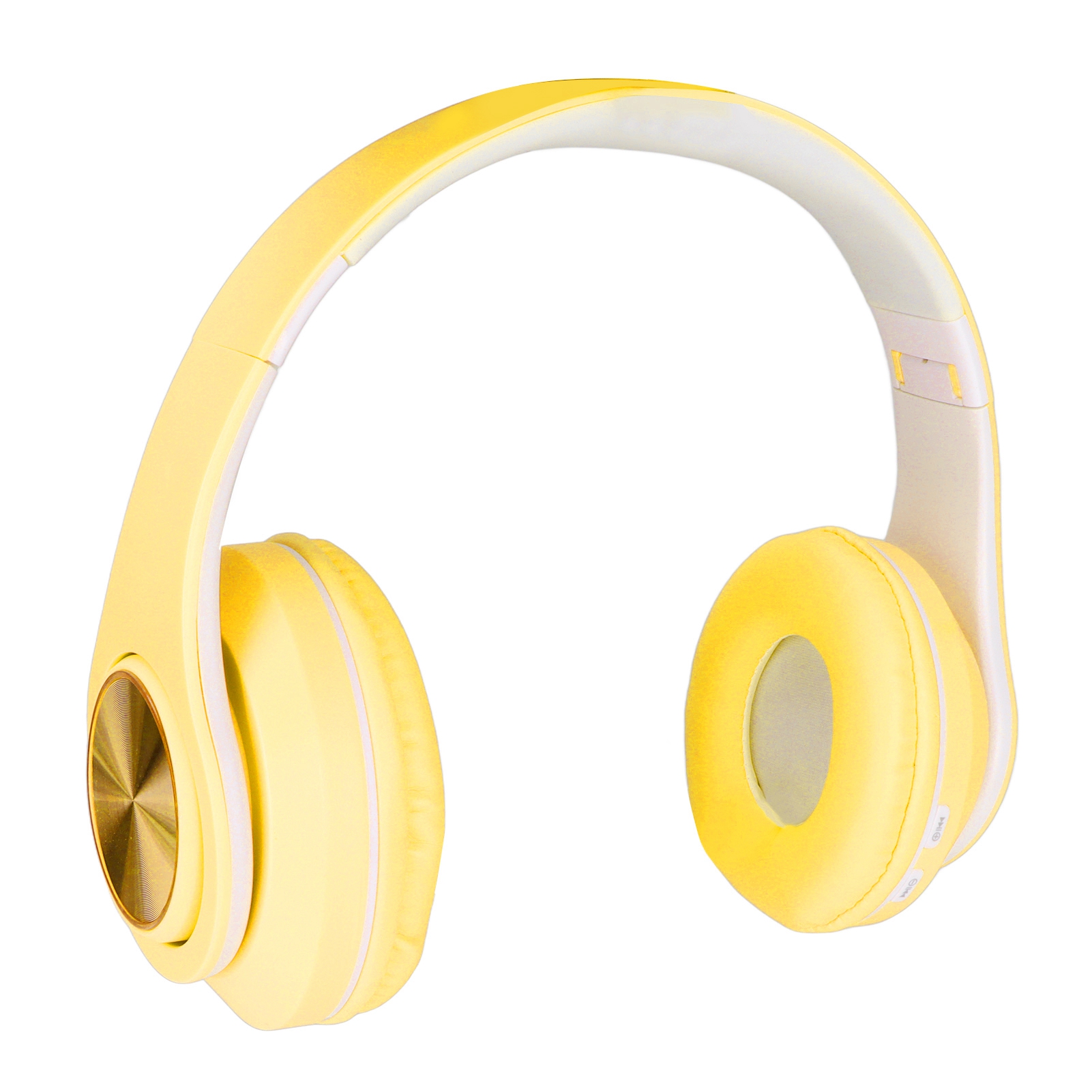 Geräuschunterdrückender, Faltbarer, Kabelloser On-ear-bluetooth-kopfhörer Mit Farbiger Beleuchtung Für Smartphone Und Laptop, Gelb