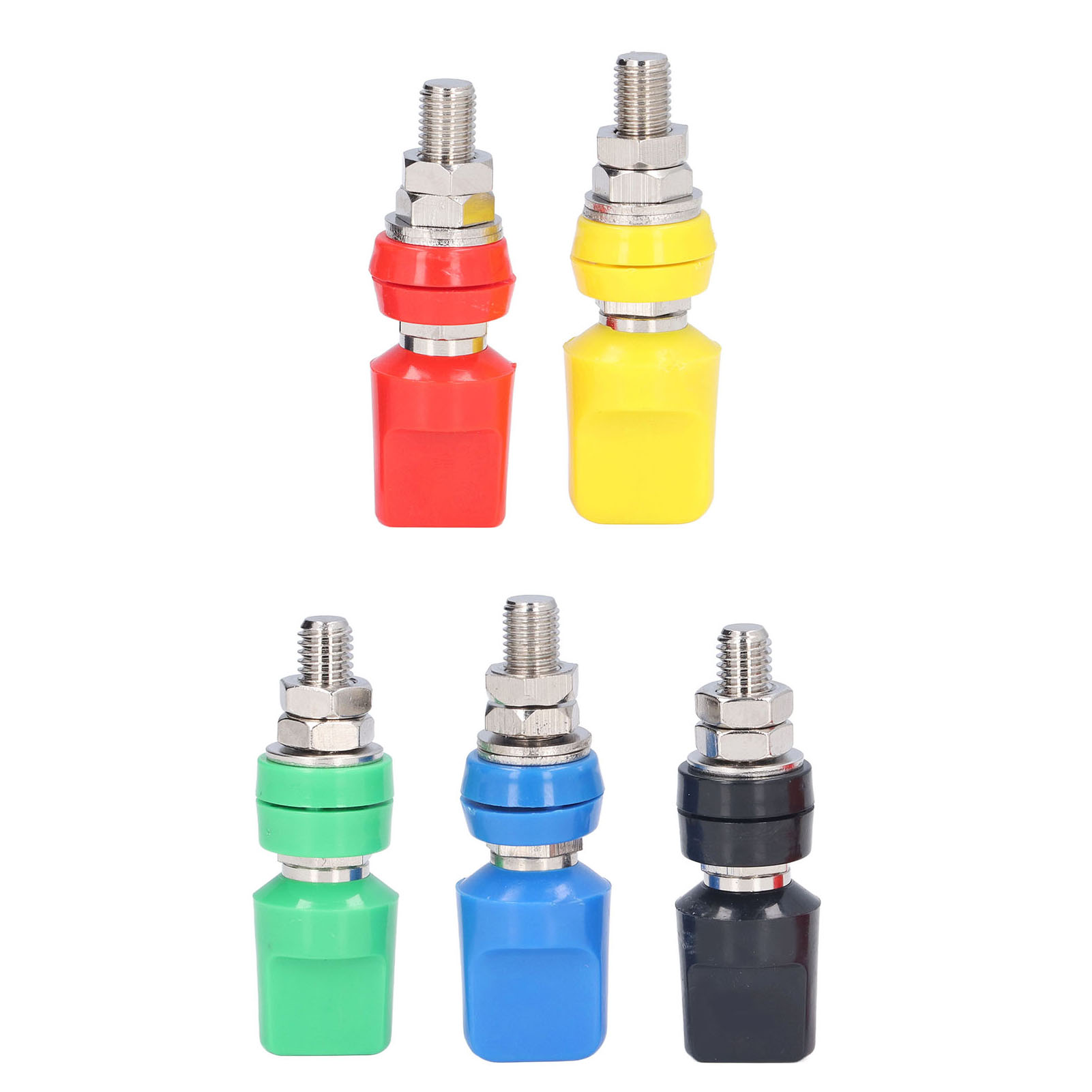 Satz Mit 5 Hochstrom-anschlussklemmen, Flache Silberlegierungsstecker Mit 30-60v-klinkenstecker