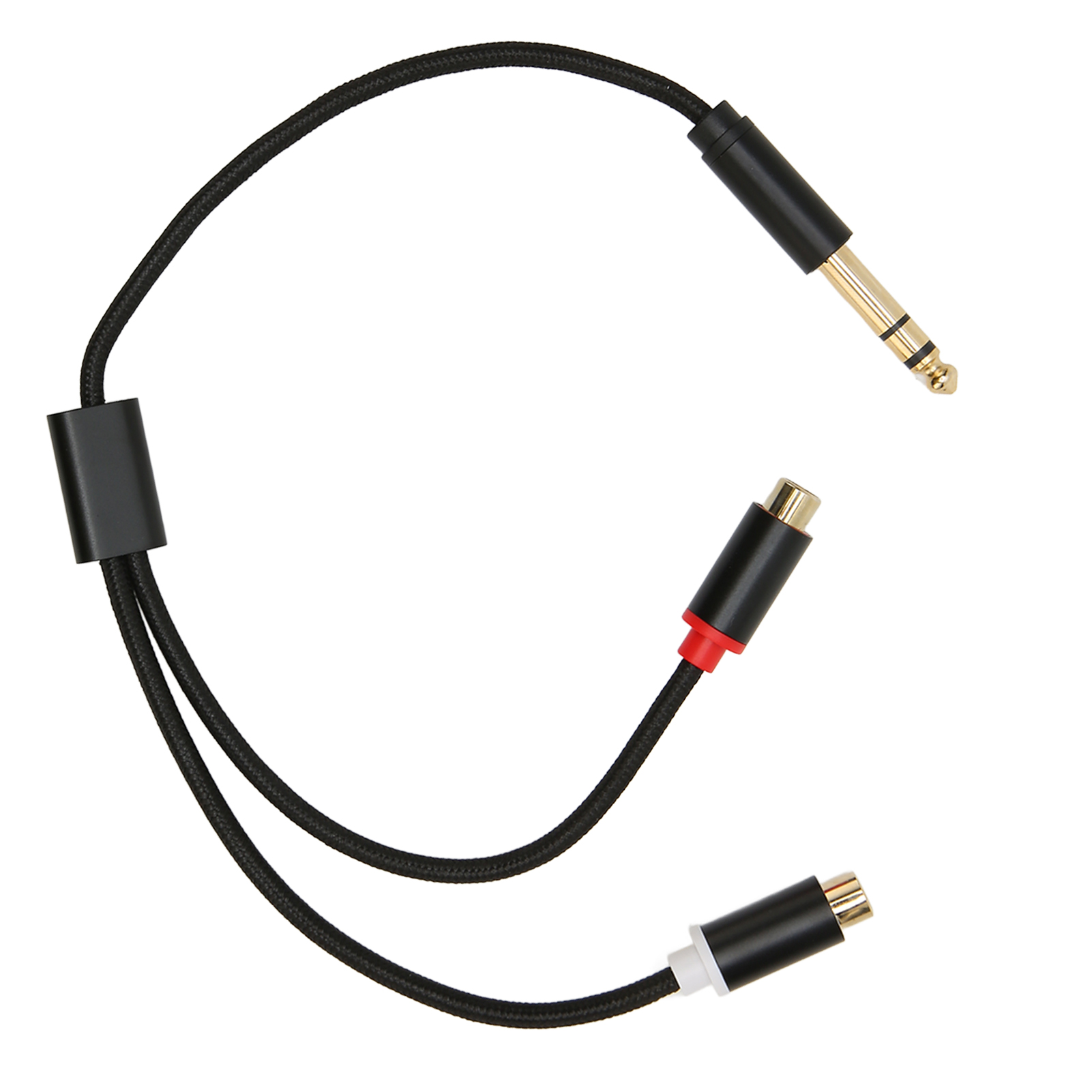 Stereo Y-splitter-adapterkabel, 6,35 Mm Auf Zwei Rca-stecker/buchse, Geräuschlos, Vergoldet, 35 Cm (13,8 Zoll).