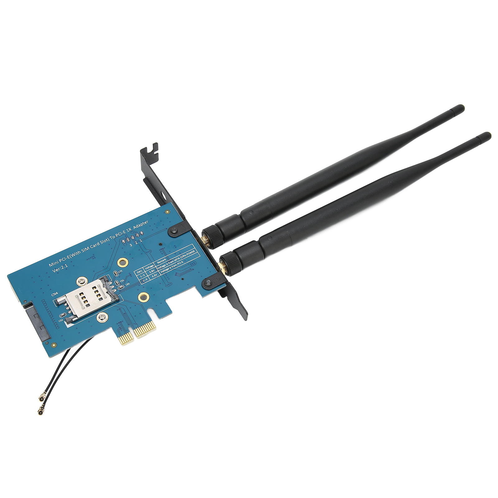 Multisystemkompatibler Mini-pcie-adapter, 4-poliger Stromanschluss, Kompakte Bauform