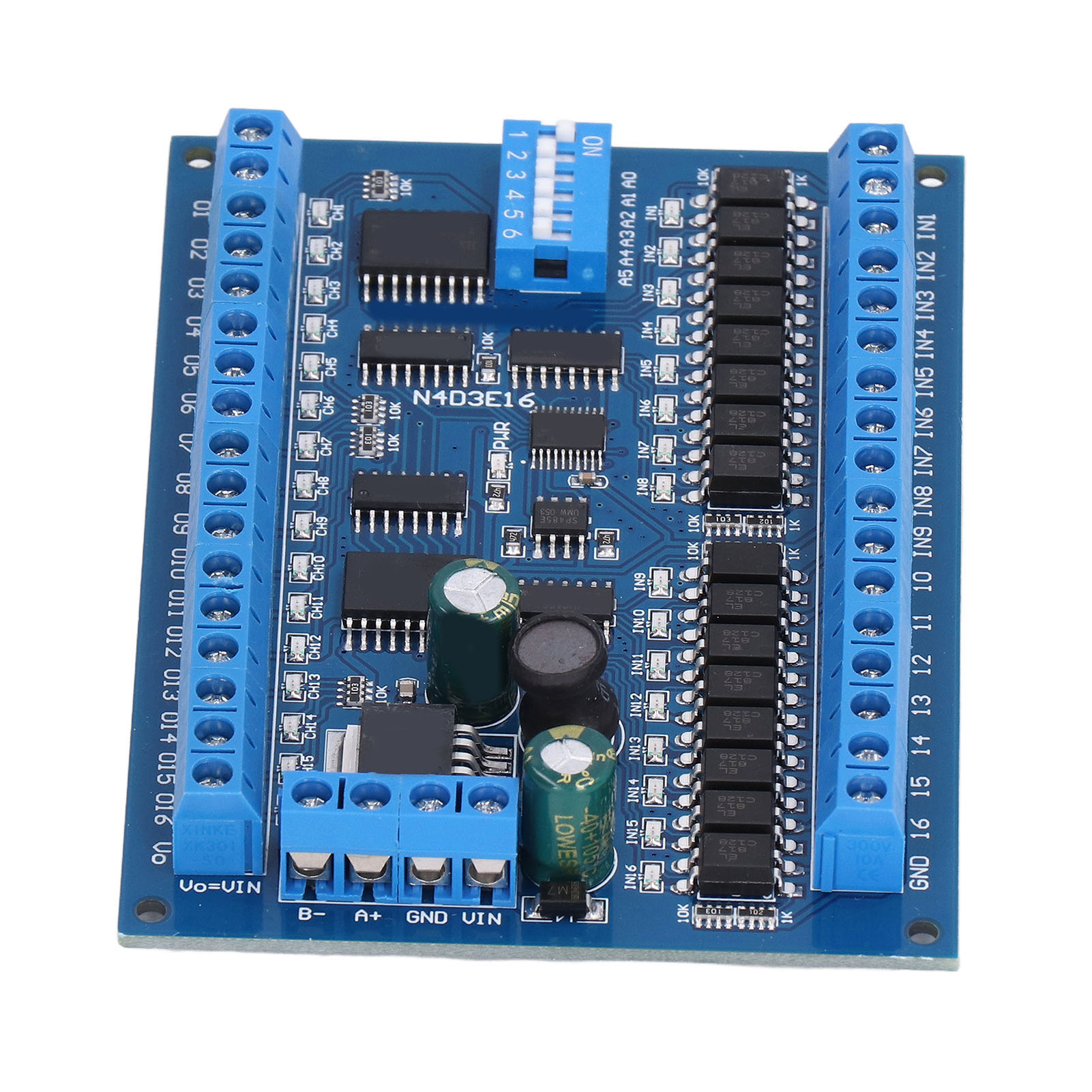 Erweiterungsplatine Mit 16 Eingängen/16 Ausgängen, Rs485-fernbedienungsschalter, Sps-e/a-modul, 6,5-30v Dc-netzteil (nur Im Lieferumfang Der Platine Enthalten).