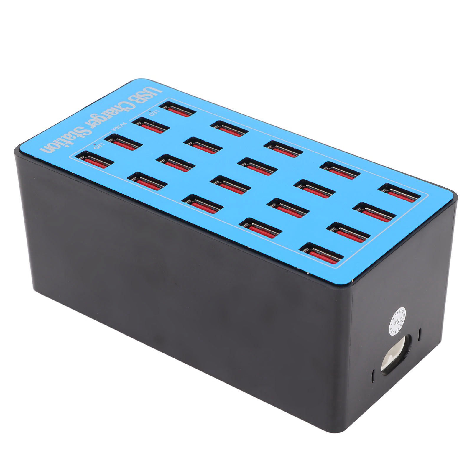 Anwintka5+ 5v 20a 100w Usb-schnellladegerät, 20-port Usb-hub-ladestation Mit 50-grad-lüfter Für Handys Und Tablets, 100-240v (eu-stecker)