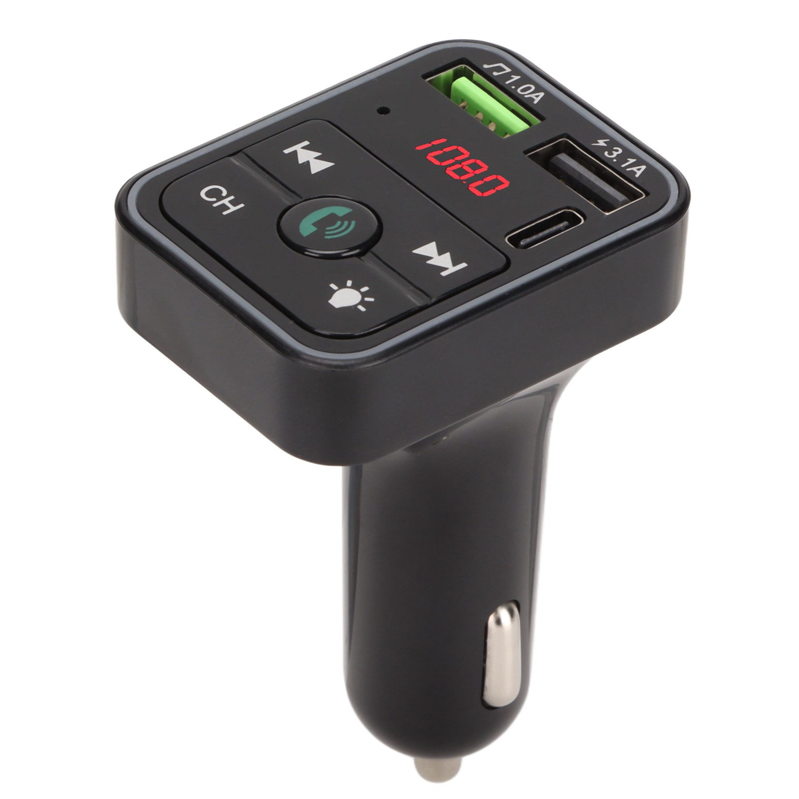 Bluetooth 5.0 Fm-transmitter, Freisprechfunktion, Usb 2.0 Musikplayer, Bluetooth-adapter Für Autoradio Mit Led-anzeige.