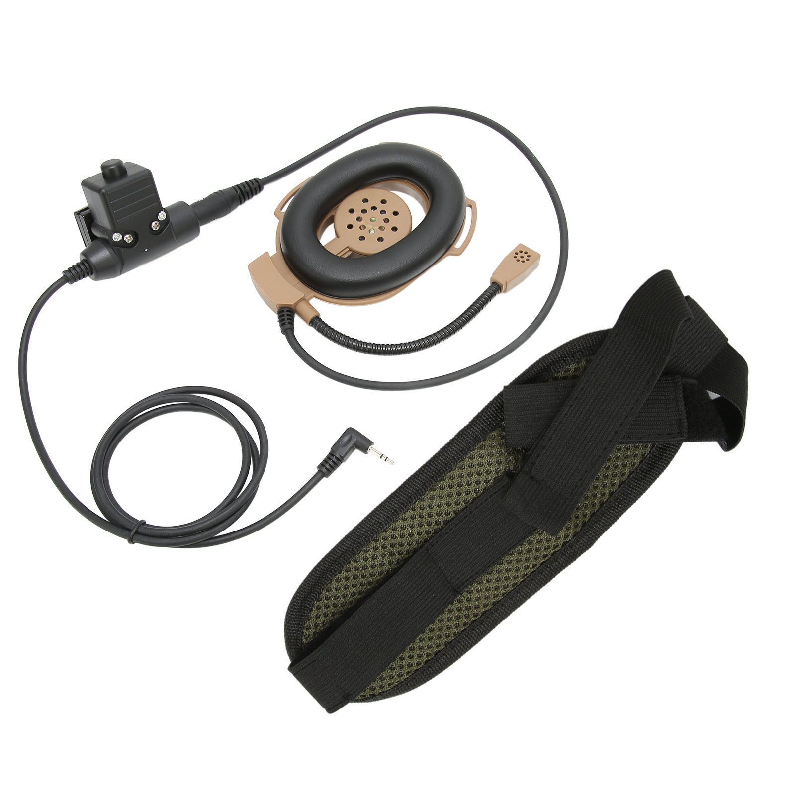 In-ear-motorradhelm-kopfhörer Mit Ptt-taste U94 Für Motorola T5428 6200c T80 Funkgeräte 2,5 Mm - Braun