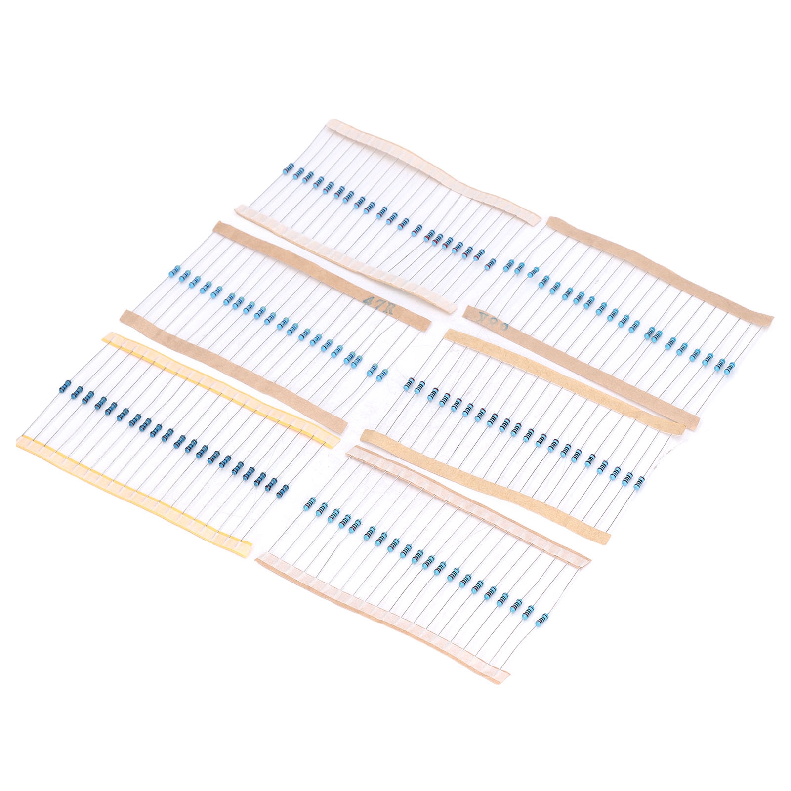 Set Mit 600 1/4-w-widerständen, Sortiment Von 5 Ringförmigen Metallfilmwiderständen In Verschiedenen Farben, 1 % Genauigkeit, 10 Ω Bis 1 Mω