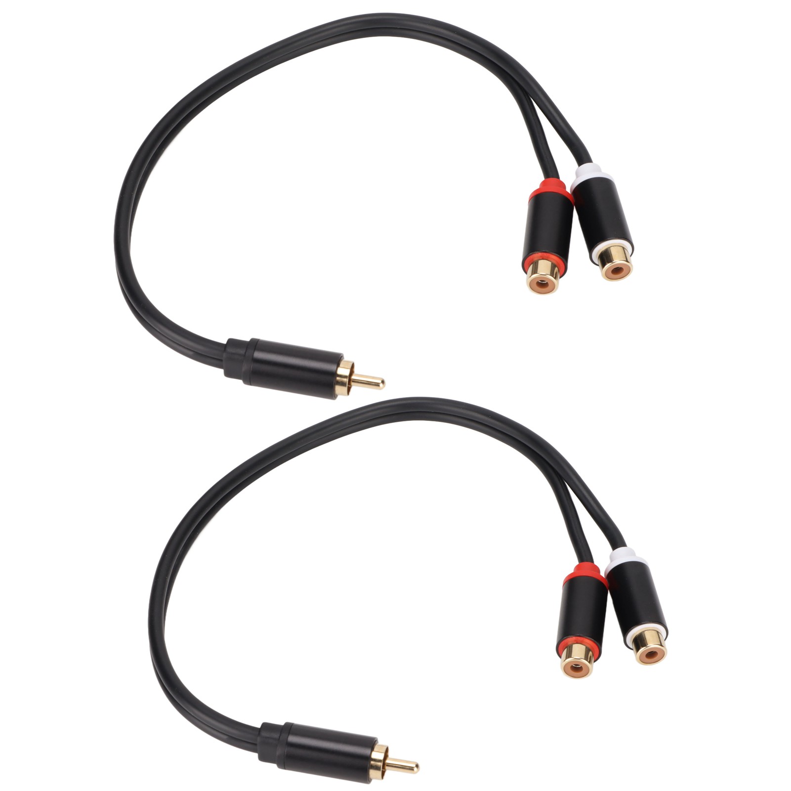 Rca-splitterkabel (2 Stück): 1 Stecker Auf 2 Vergoldete Stereo-buchsen, Y-adapter Für Hdtv-subwoofer