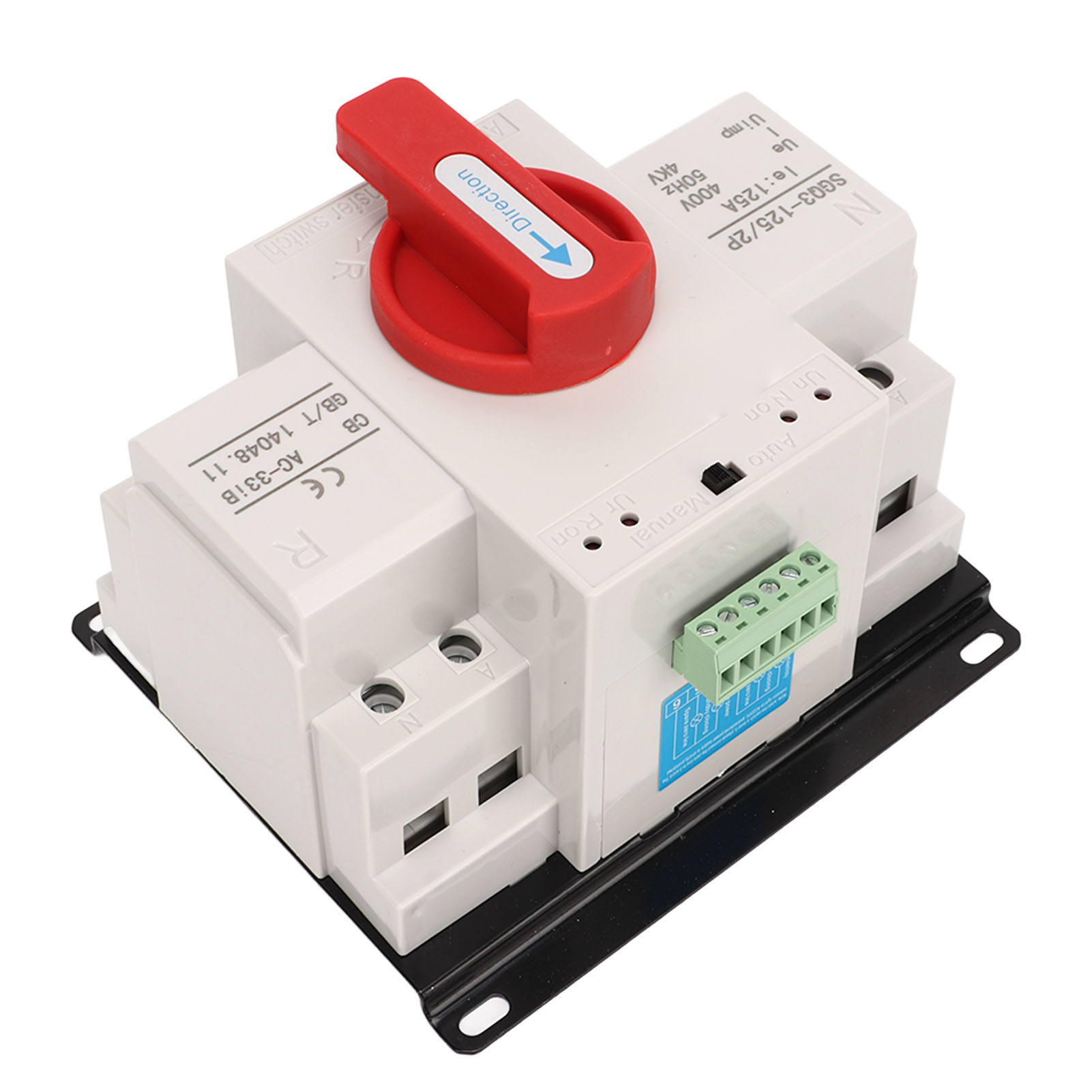 Automatischer Umschalter Mit Zwei Leistungsstufen Und Rotem Griff, 125 A, Für 400-v-industriegenerator