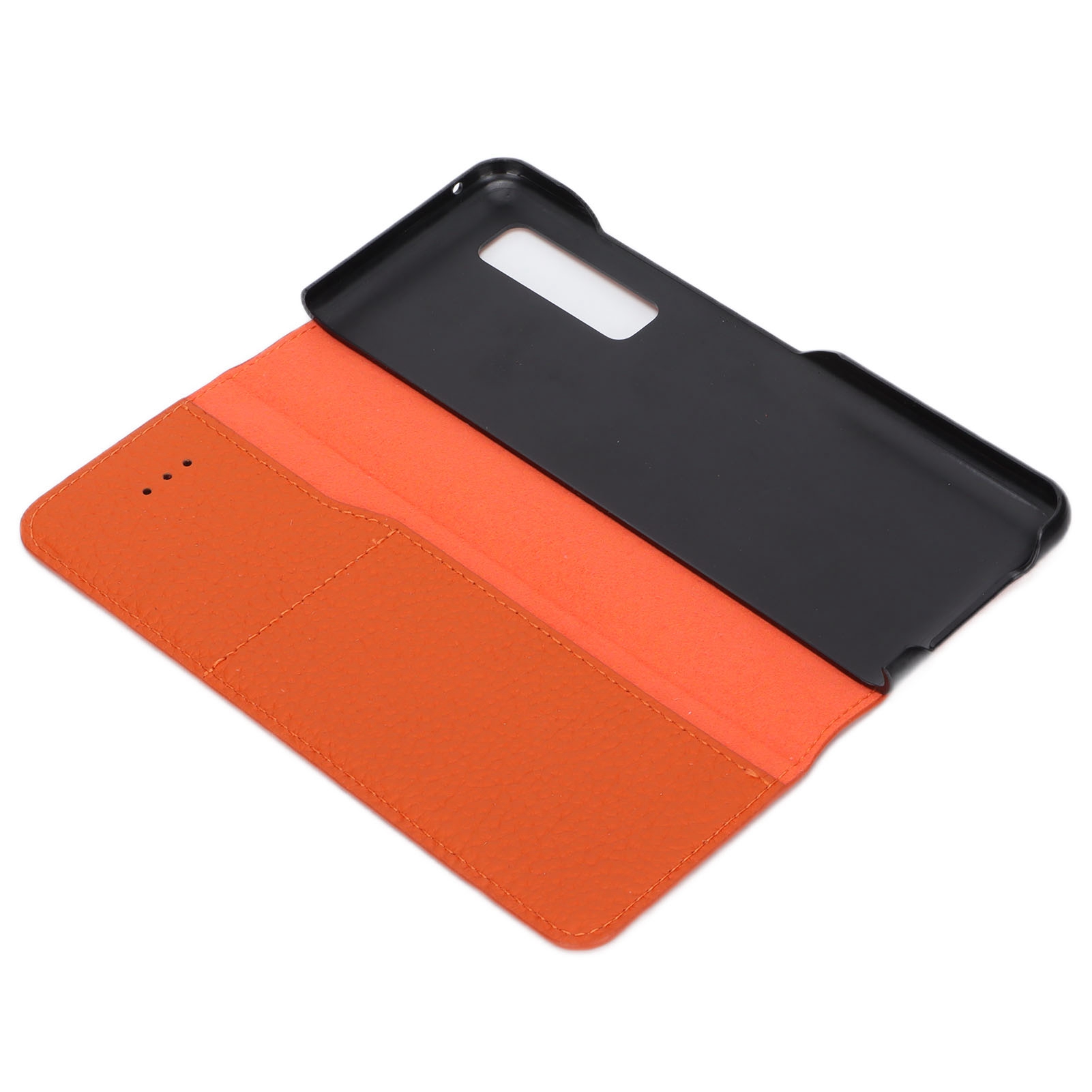 Elegante Schutzhülle Aus Leder, 360°-schutz, Klassische Litschi-textur, Für Samsung Orange