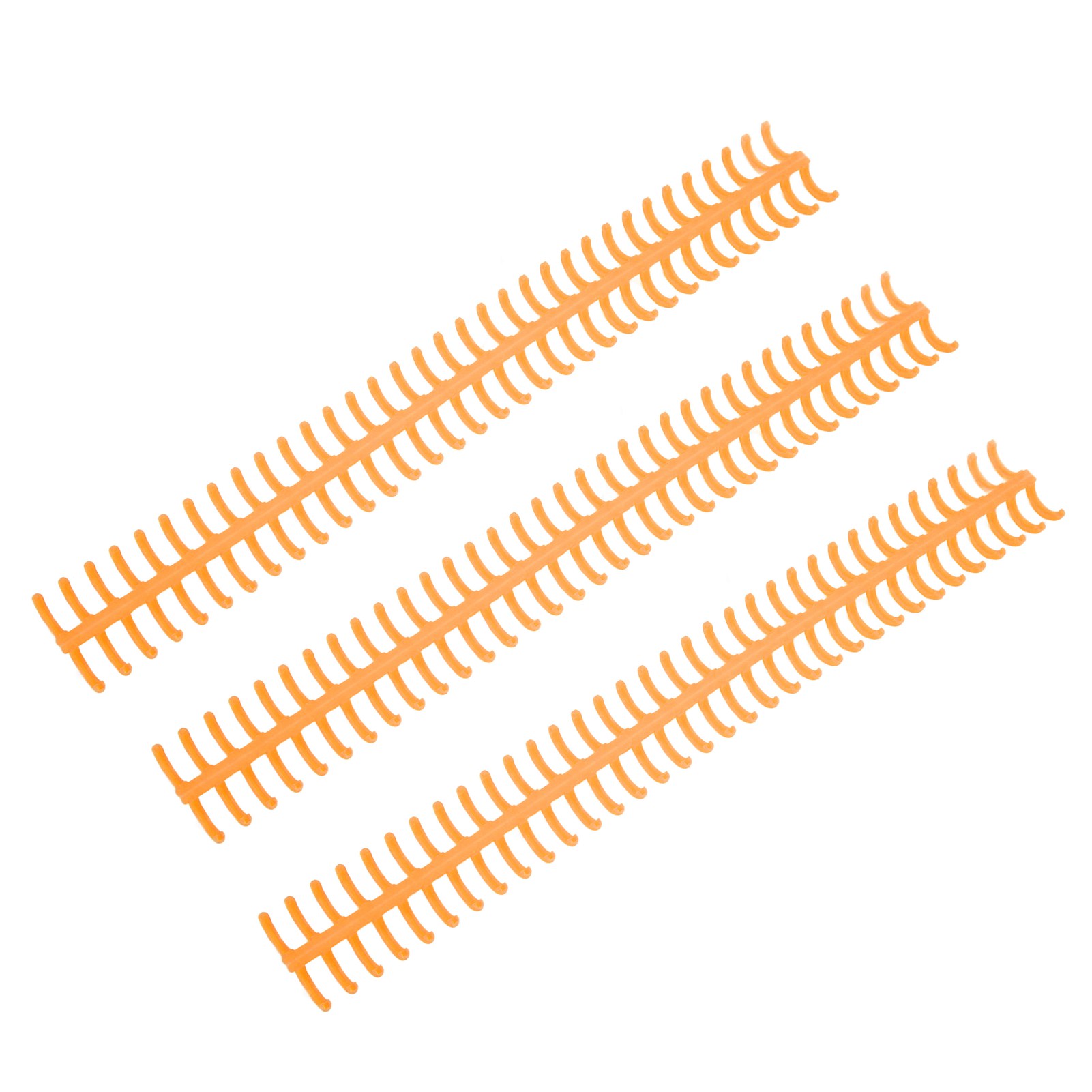 Packung Mit 10 Abnehmbaren Kunststoff-binderingen, 34 Löcher, 12 Mm Durchmesser, Orange Farbe.