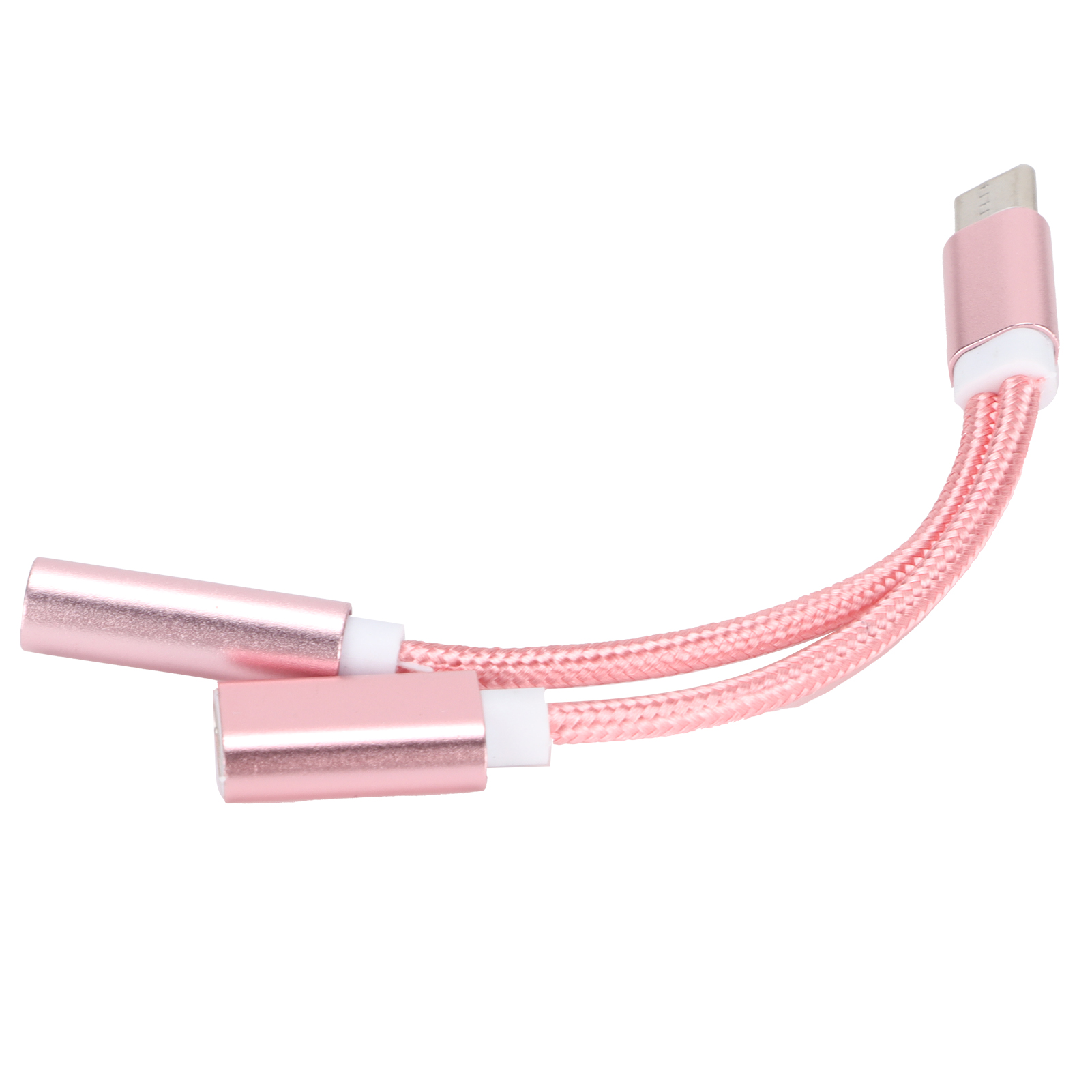 Usb-c-auf-3,5-mm-klinken-audioadapter Für Smartphones, 2-in-1-kopfhöreradapter Für Xiaomi/huawei, Roségold
