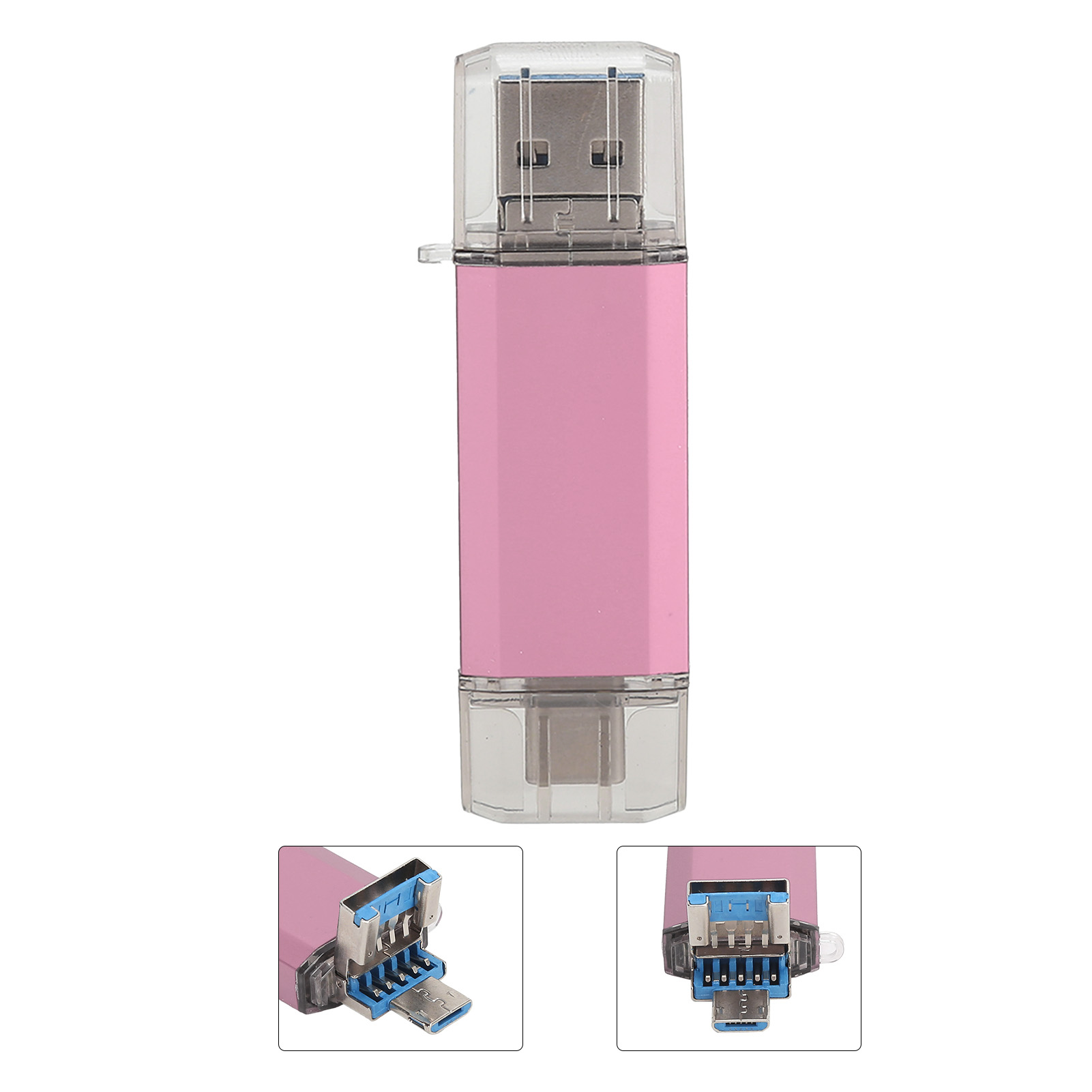 Hochgeschwindigkeits-usb-3.0-flash-laufwerk Aus Roségoldener Aluminiumlegierung, 3-in-1-usb-stick Für Mobiltelefone Und Computer (64 Gb)