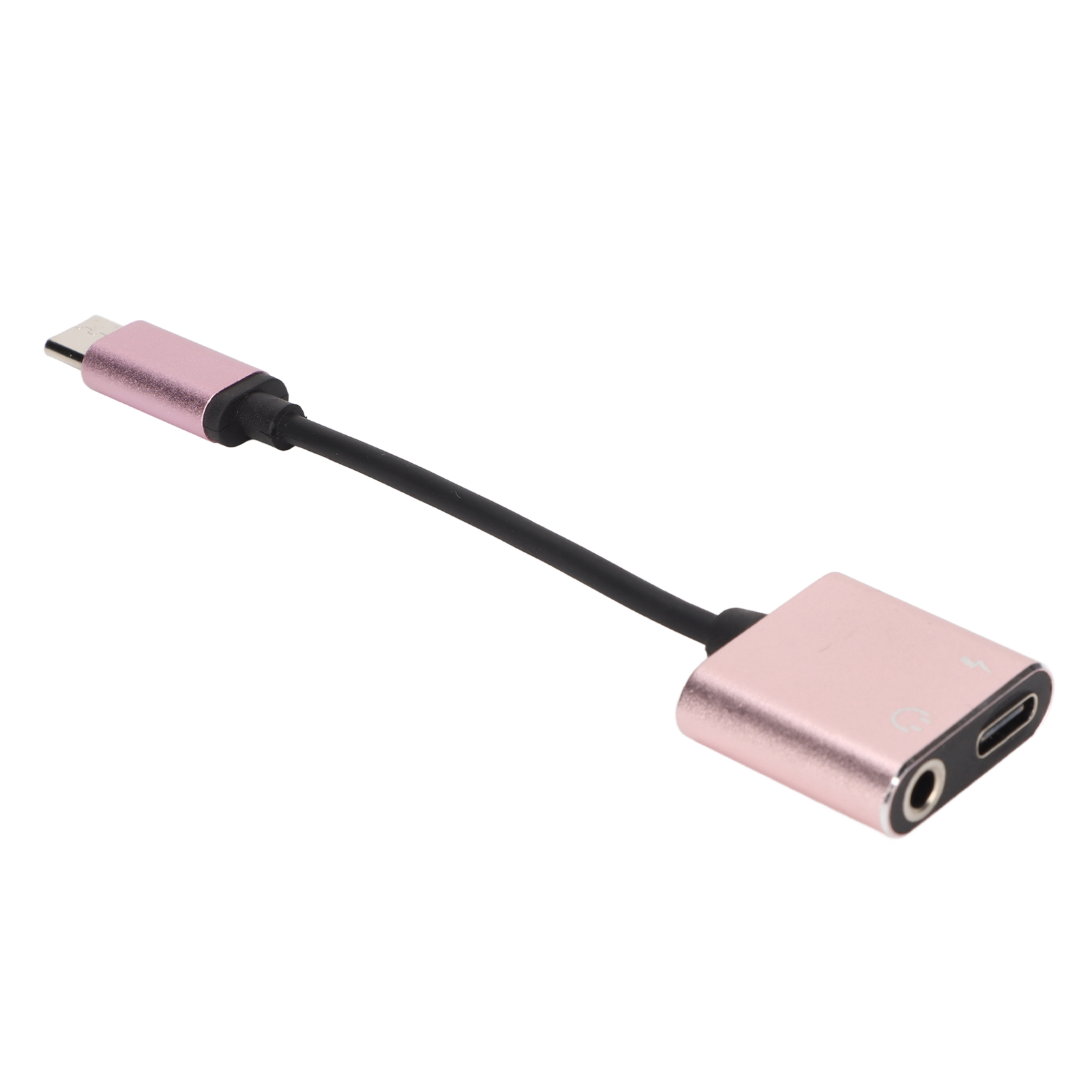 2-in-1 Kopfhöreradapter: Usb-c Auf 3,5-mm-ladeanschluss, Mini-tragbarer Kopfhörerkonverter (pink).