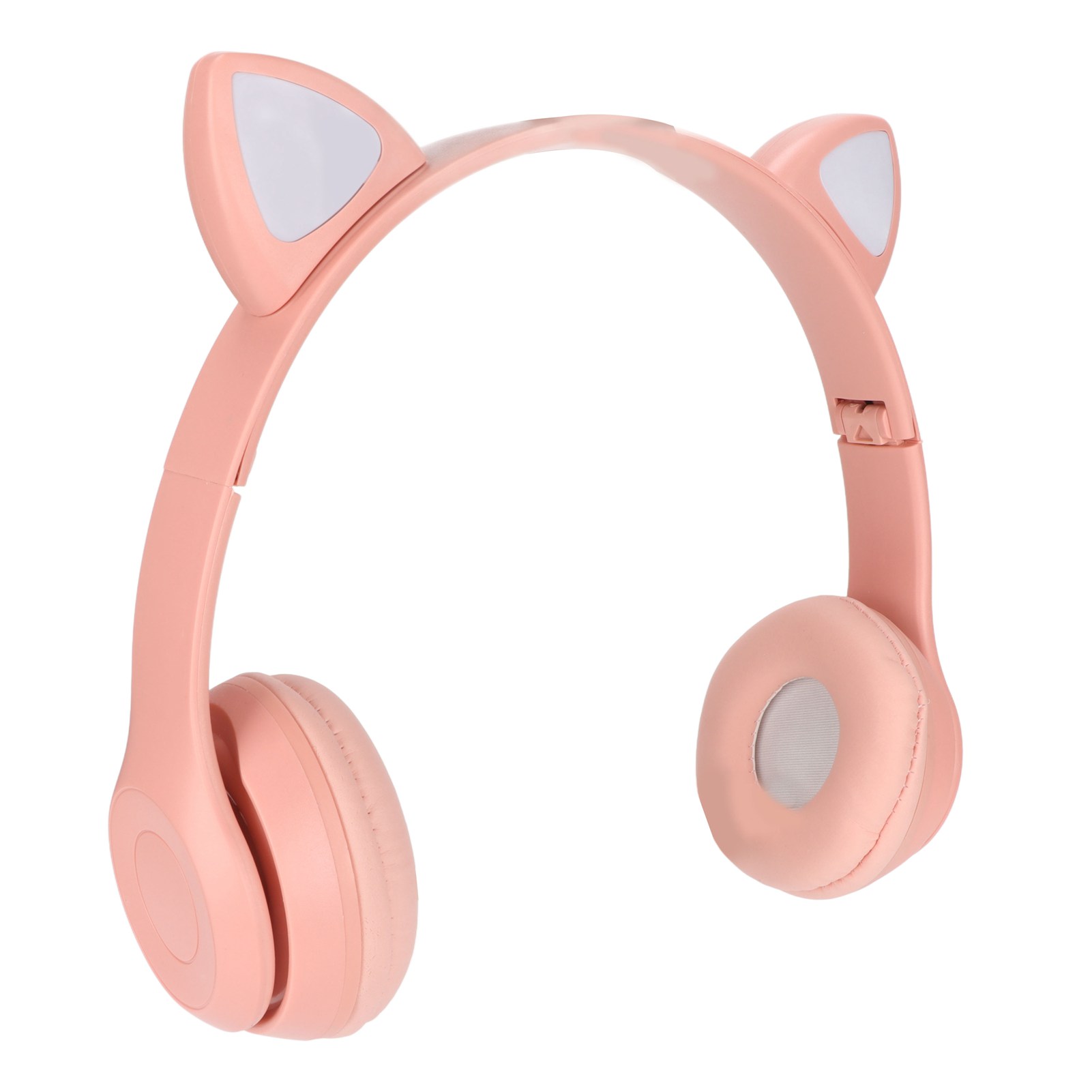 Faltbares Bluetooth-headset Mit Speicherkartenhalter, Niedlichen Katzenohren Und Led-licht, Rosa, Für Kinder, Handy Und Laptop.