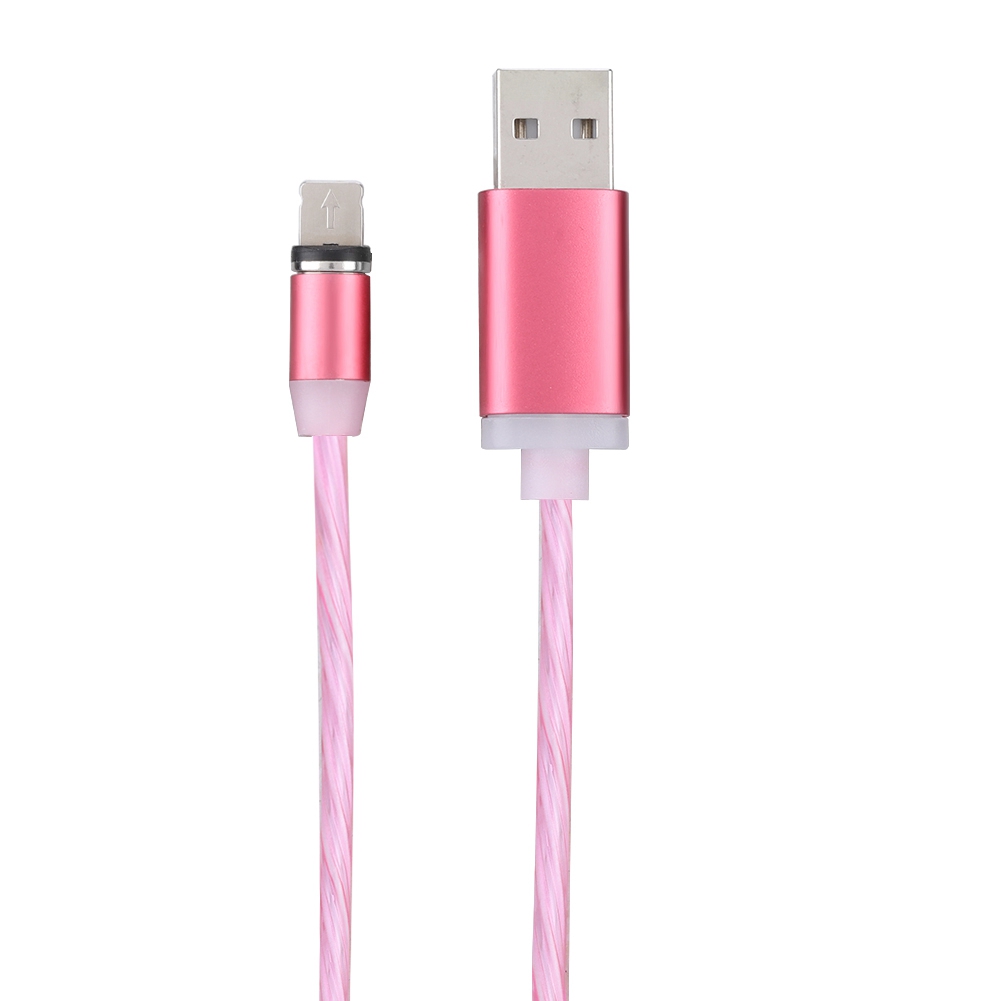 Gerades Fluoreszierendes Magnetisches Ladekabel, Schnelllade-datenkabel Für Iphone (pink)
