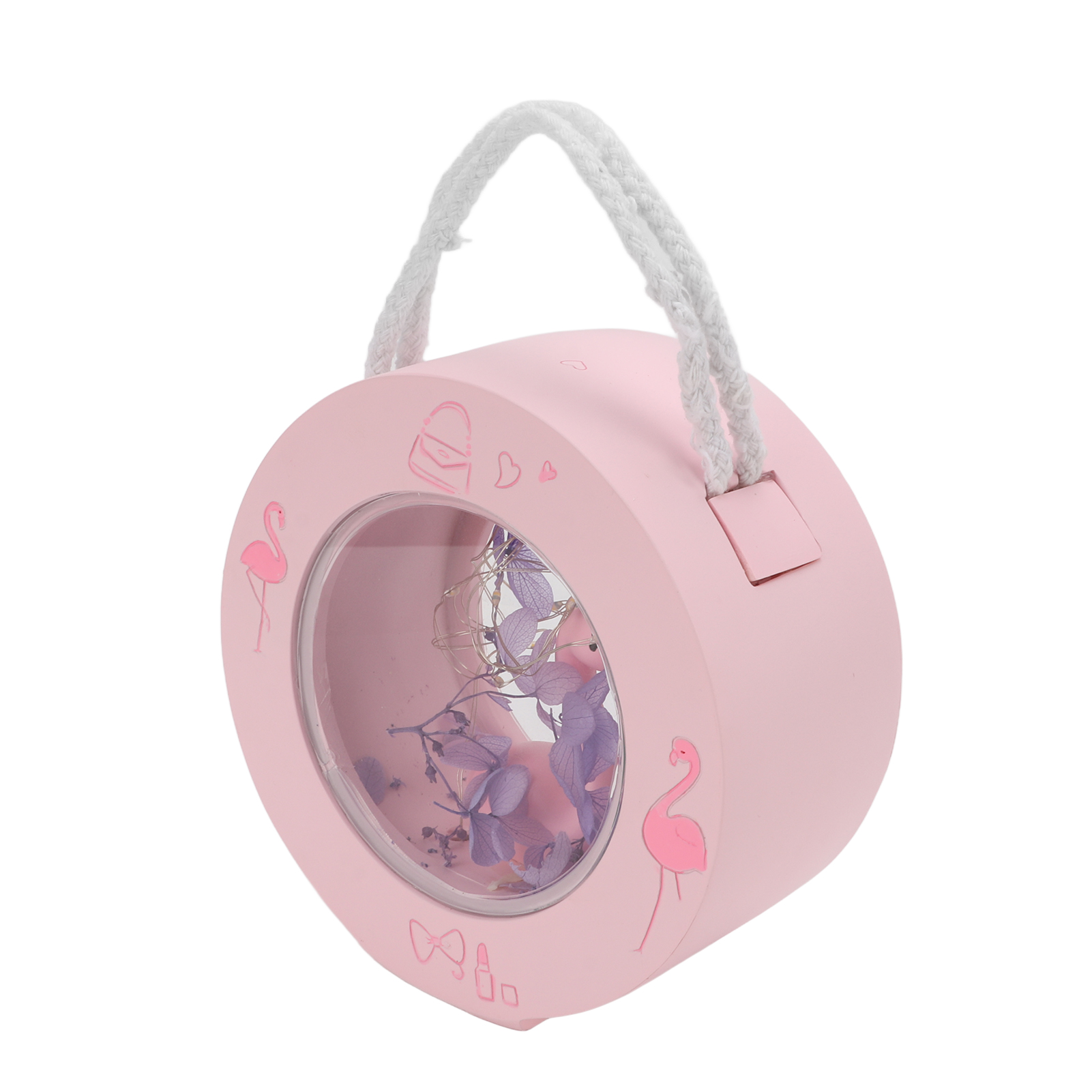 Romantische, Doppelseitige, Transparente Wand-flamingolampe, Batteriebetrieben, Mit Flamingofiguren Aus Kunstharz