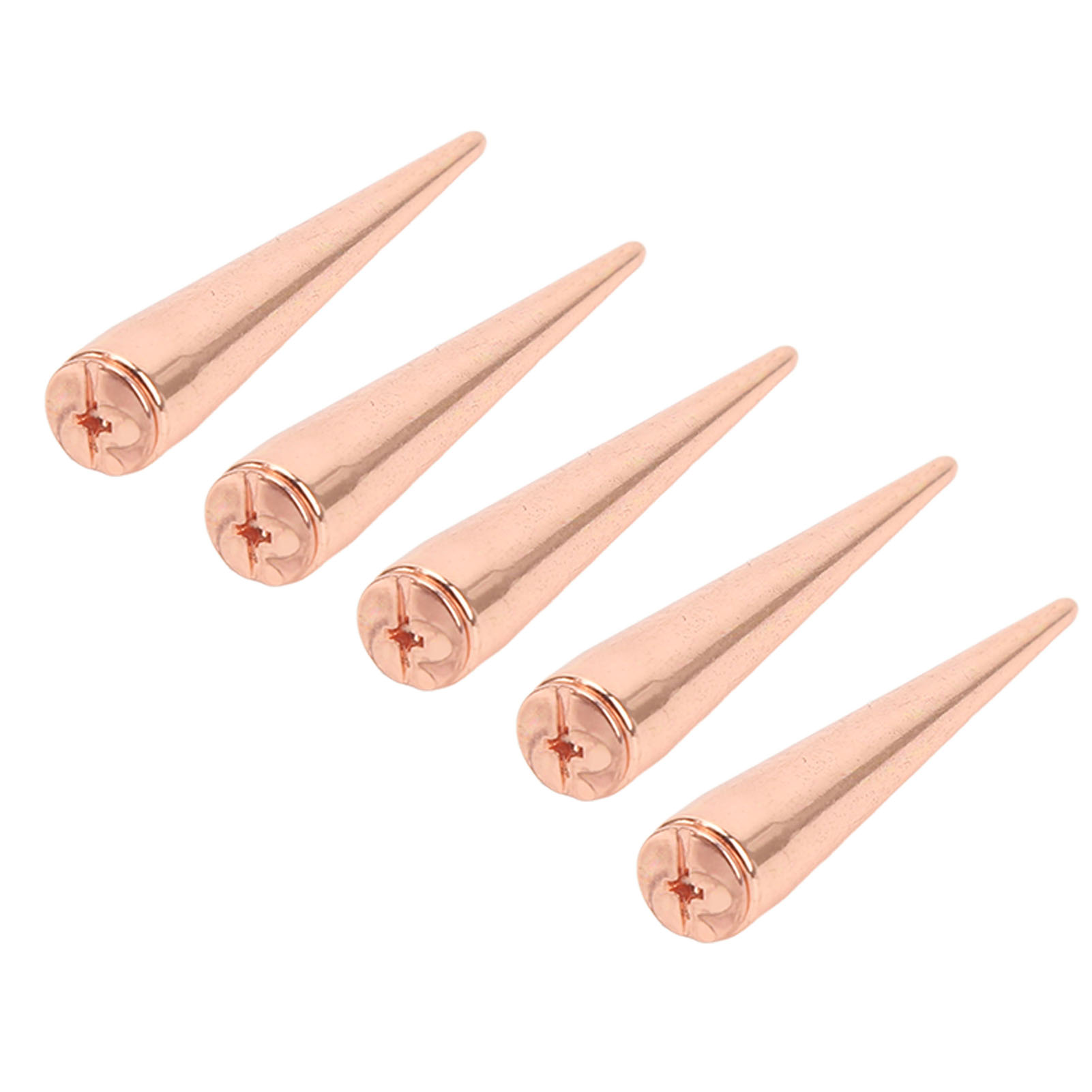 Set Mit 5 Roségoldenen, Kegelförmigen Metallnieten Im Punk-stil, Lange Schraubnieten Für Lederwaren, Kleidung, Taschen Und Hundehalsbänder, 10 X 55 Mm