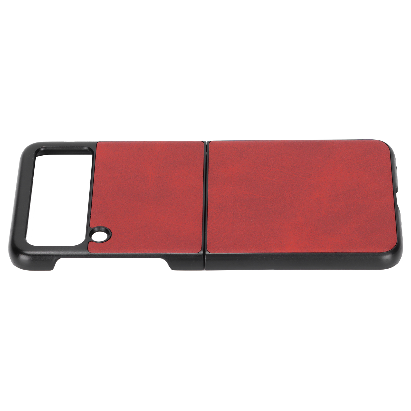 Hartlederhülle Für Samsung Galaxy Z Flip 3, Stoß- Und Kratzfest, Rot