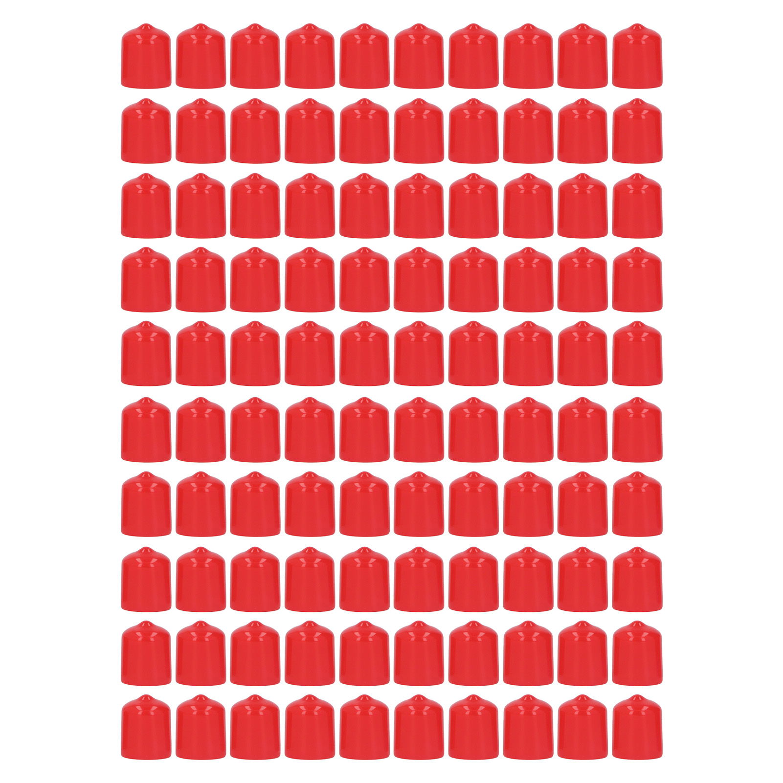 100 Runde, Flexible, Flammhemmende Pvc-gewindeschutzkappen, Rot, 15 Mm