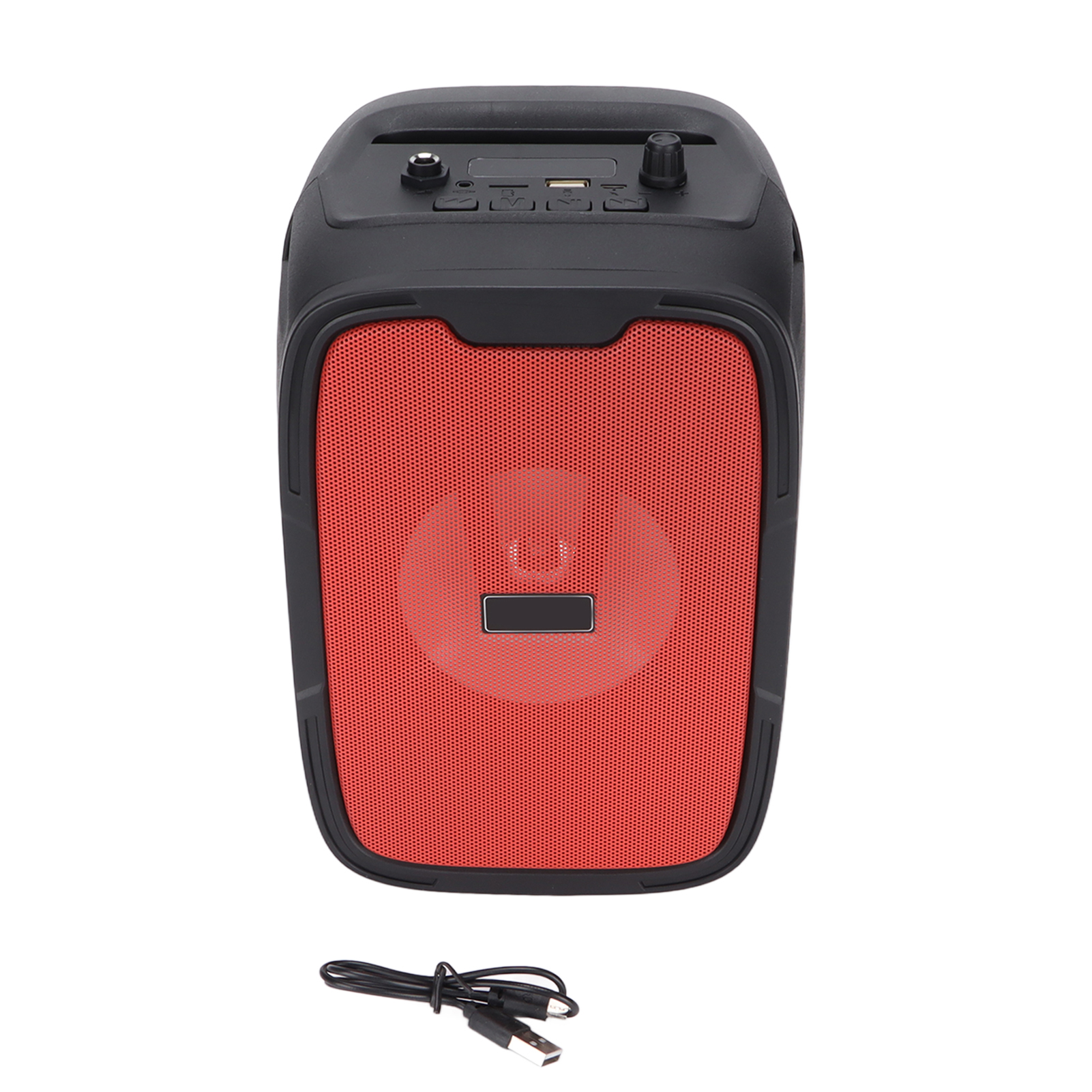 Tragbarer, Kabelloser Bluetooth-lautsprecher Mit Super-bass-subwoofer Und Fm-radio Für Karaoke Im Freien, 12,7 Cm (5 Zoll), Rot