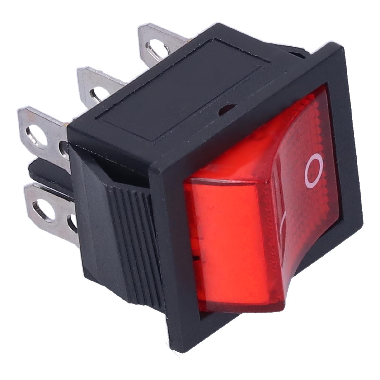Packung Mit 10 Roten Ein-/ausschaltern Mit Kontrollleuchte, 6-poliges 2-stufiges Netzteil Kcd4 15 A/250 V