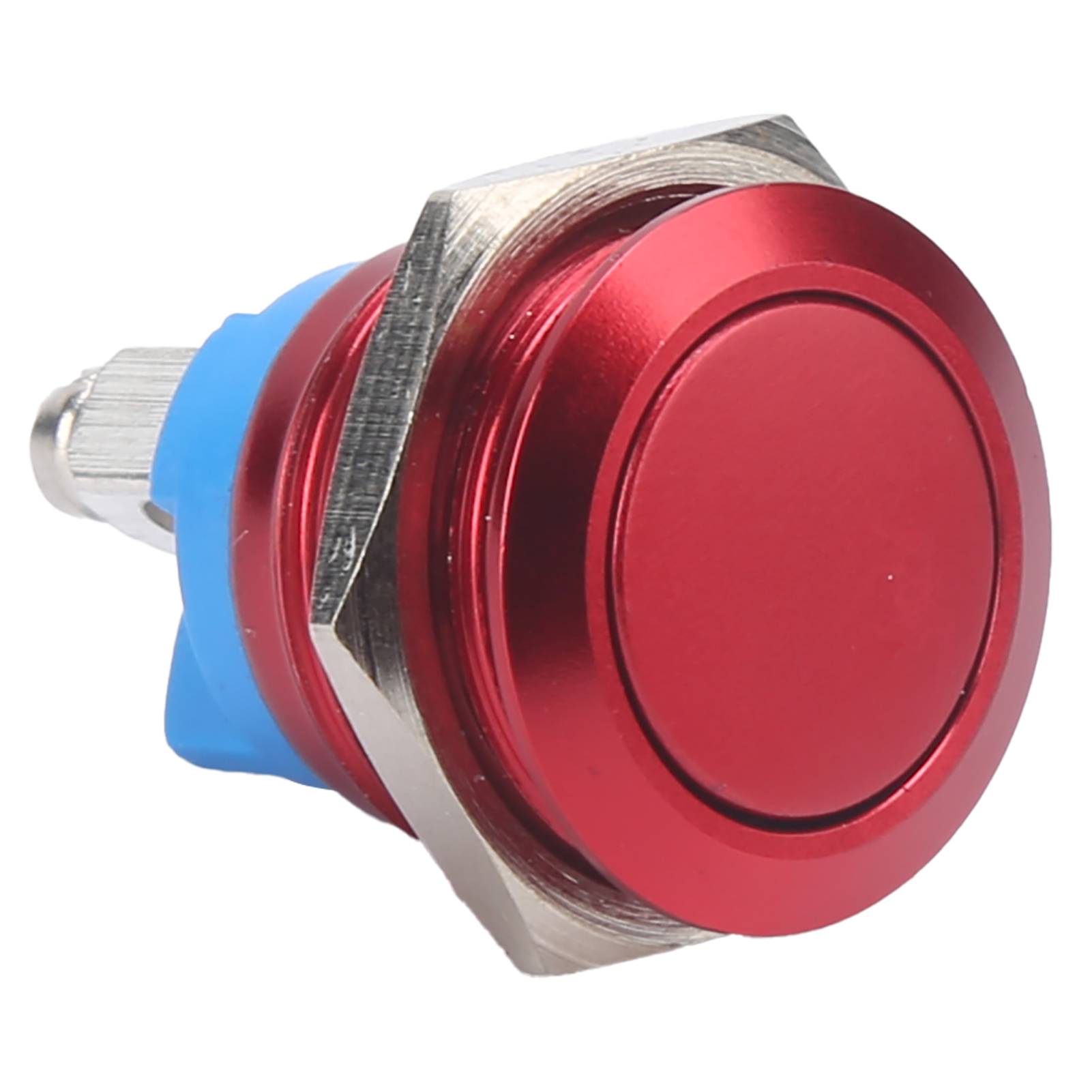 Druckknopfschalter Aus Edelstahl, 16 Mm Runder Flachkopf, Wasserdicht, Selbstrückstellend, 220 V Stromversorgung (rot)