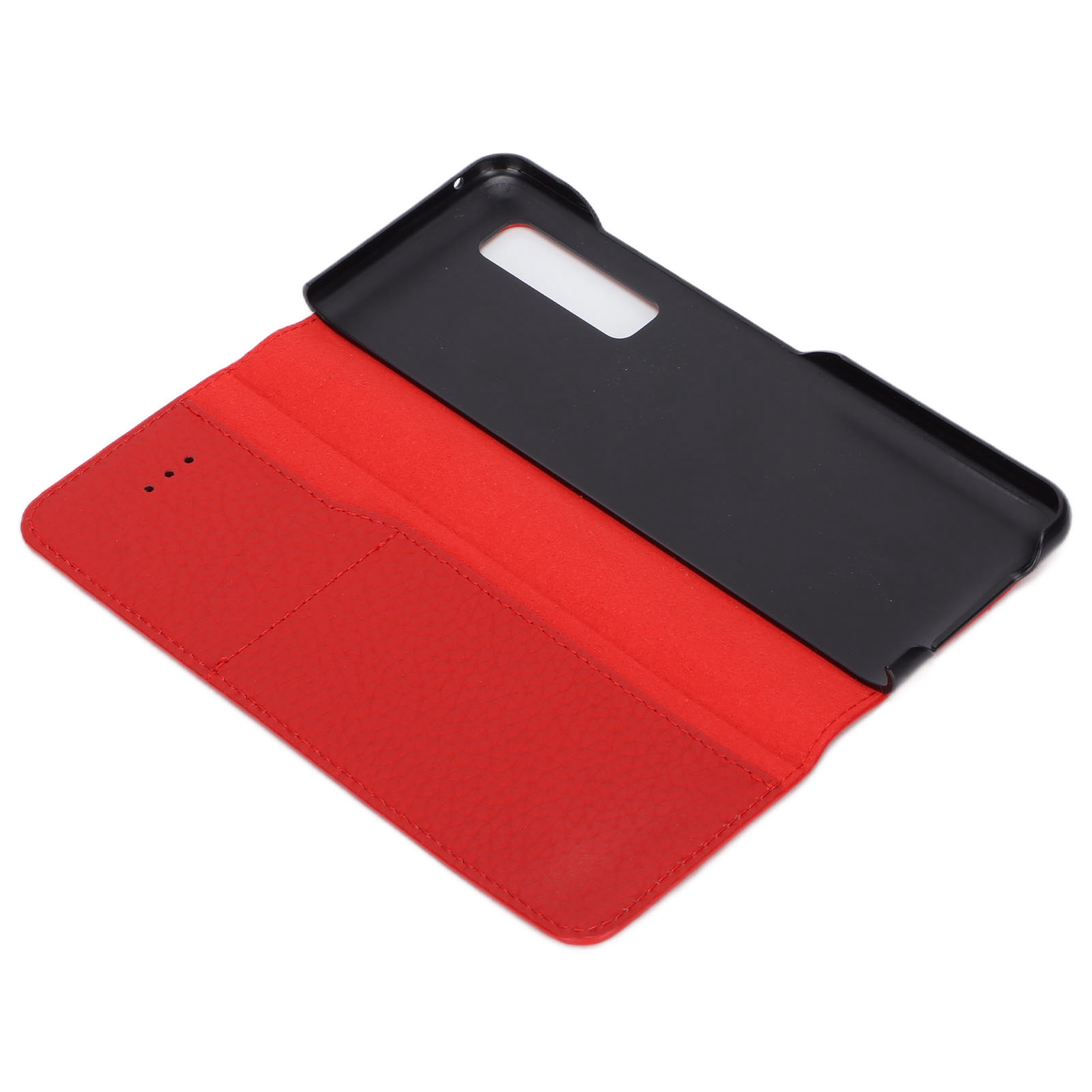 Elegante Schutzhülle Aus Leder, 360°-schutz, Klassische Litschi-textur, Für Samsung (rot).
