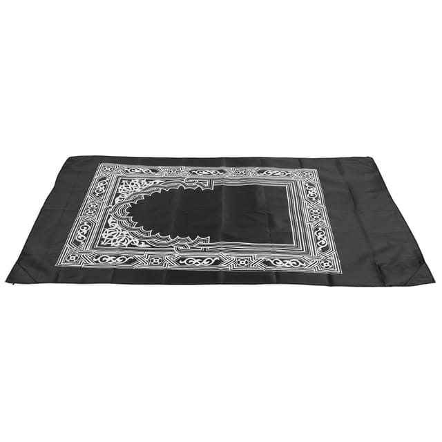 Muslimischer Gebetsteppich Mit 4 Eisenverstärkten Ecken Und Eingebautem Kompass, Ideal Für Reisen Und Outdoor-aktivitäten (schwarz).