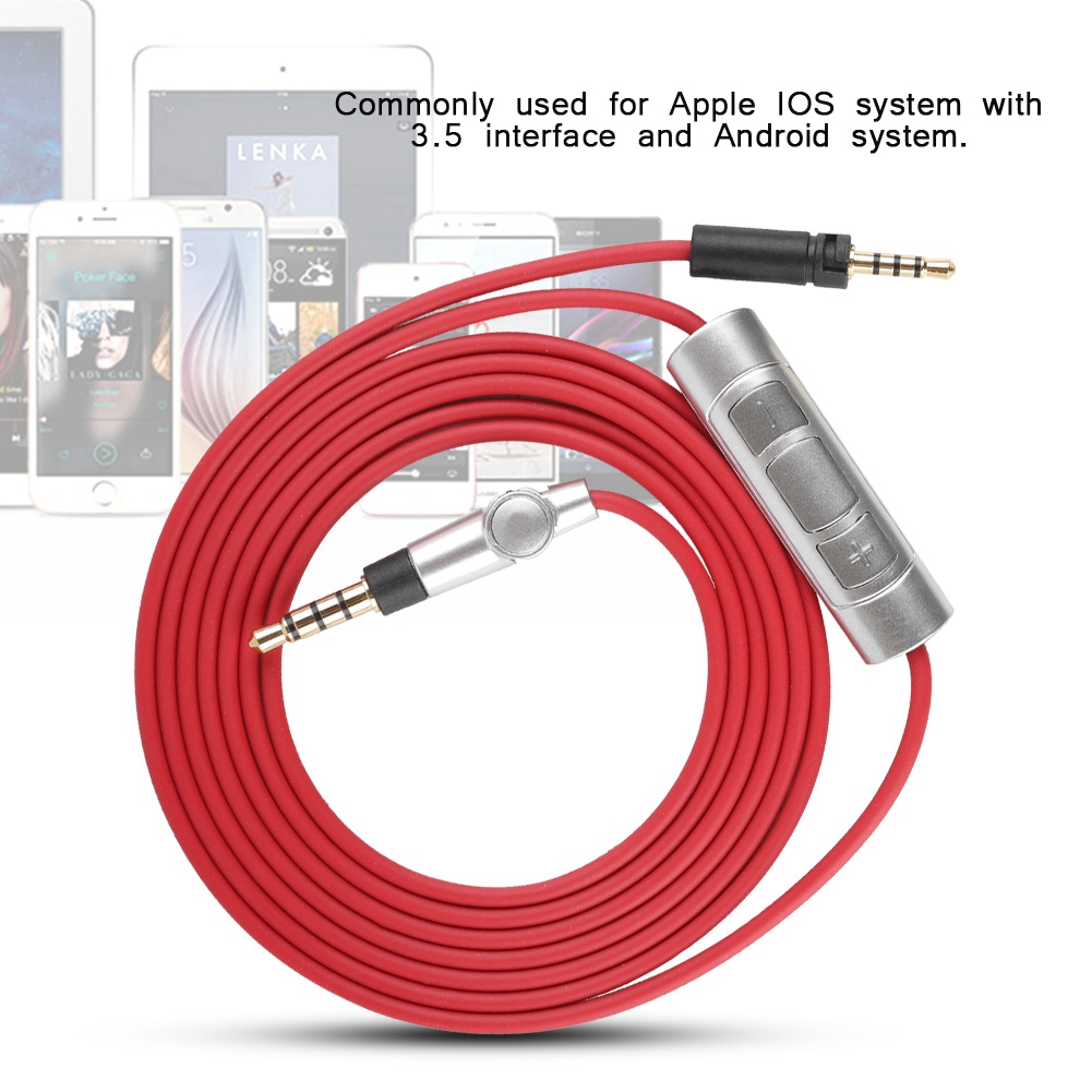 Ersatz-audiokabel Für Sennheiser Momentum Kopfhörer (rot) Für Android Und Iphone