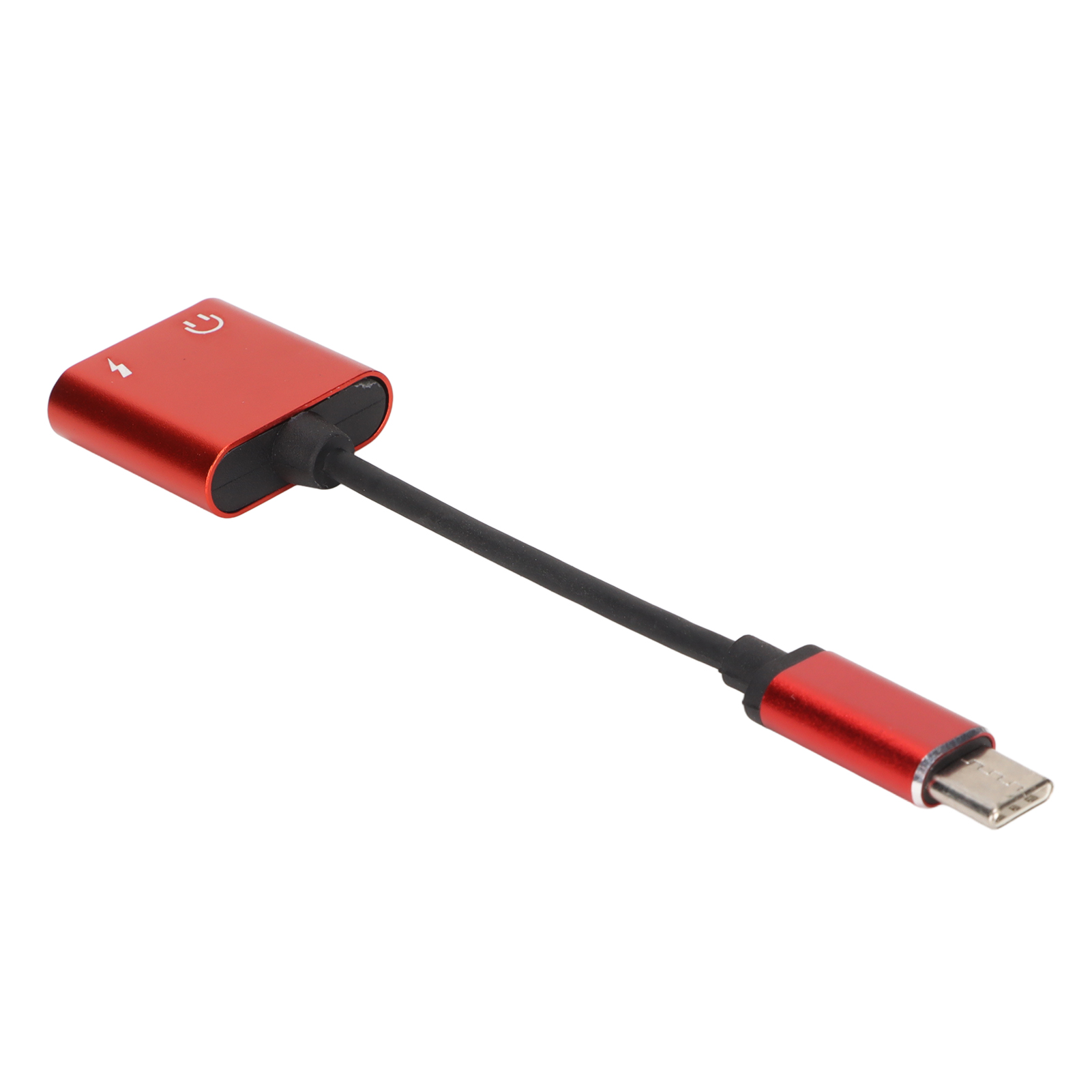 2-in-1 Kopfhöreradapter: Usb-c Auf 3,5-mm-ladeanschluss, Mini-tragbarer Kopfhörerkonverter (rot).