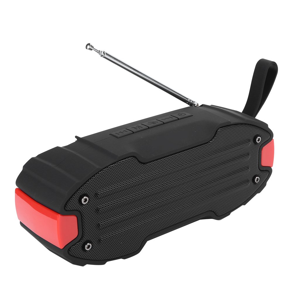 Kabelloser Bluetooth-lautsprecher Mit Bass, Ideal Für Outdoor-radtouren, Mit Speicherkarte, Fm-radio Und Rotem Lautsprecheretui.
