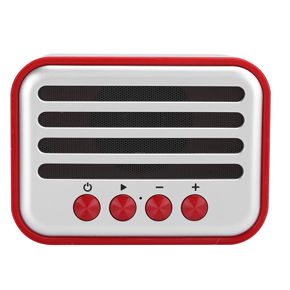 Tragbarer, Kabelloser Bluetooth-lautsprecher Im Vintage-stil, Klein Und Leicht, Mit Radio Und Mini-subwoofer, Rot.