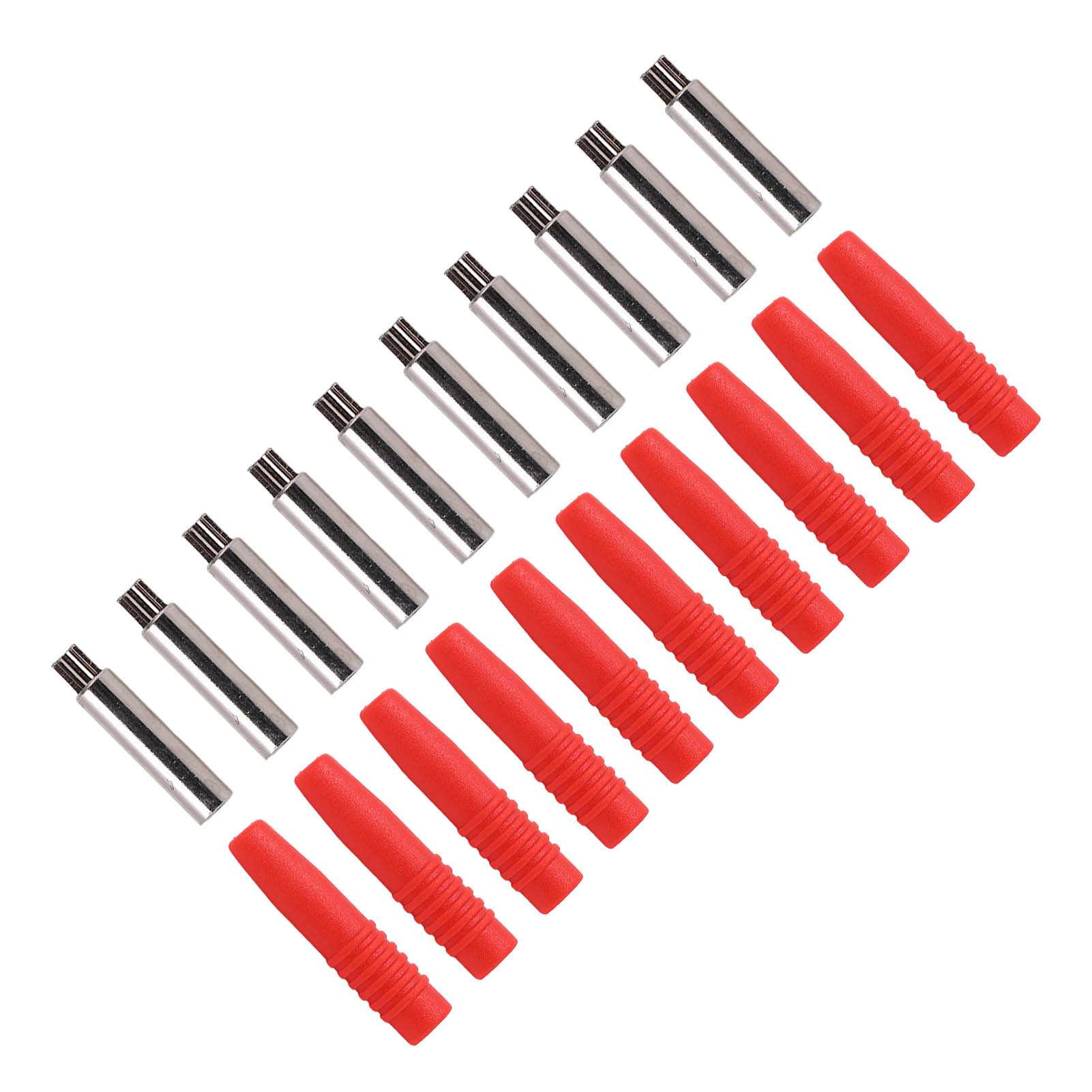Packung Mit 10 Isolierten 2-mm-bananensteckern Mit Schutzhülle Für Testgeräte (rot)