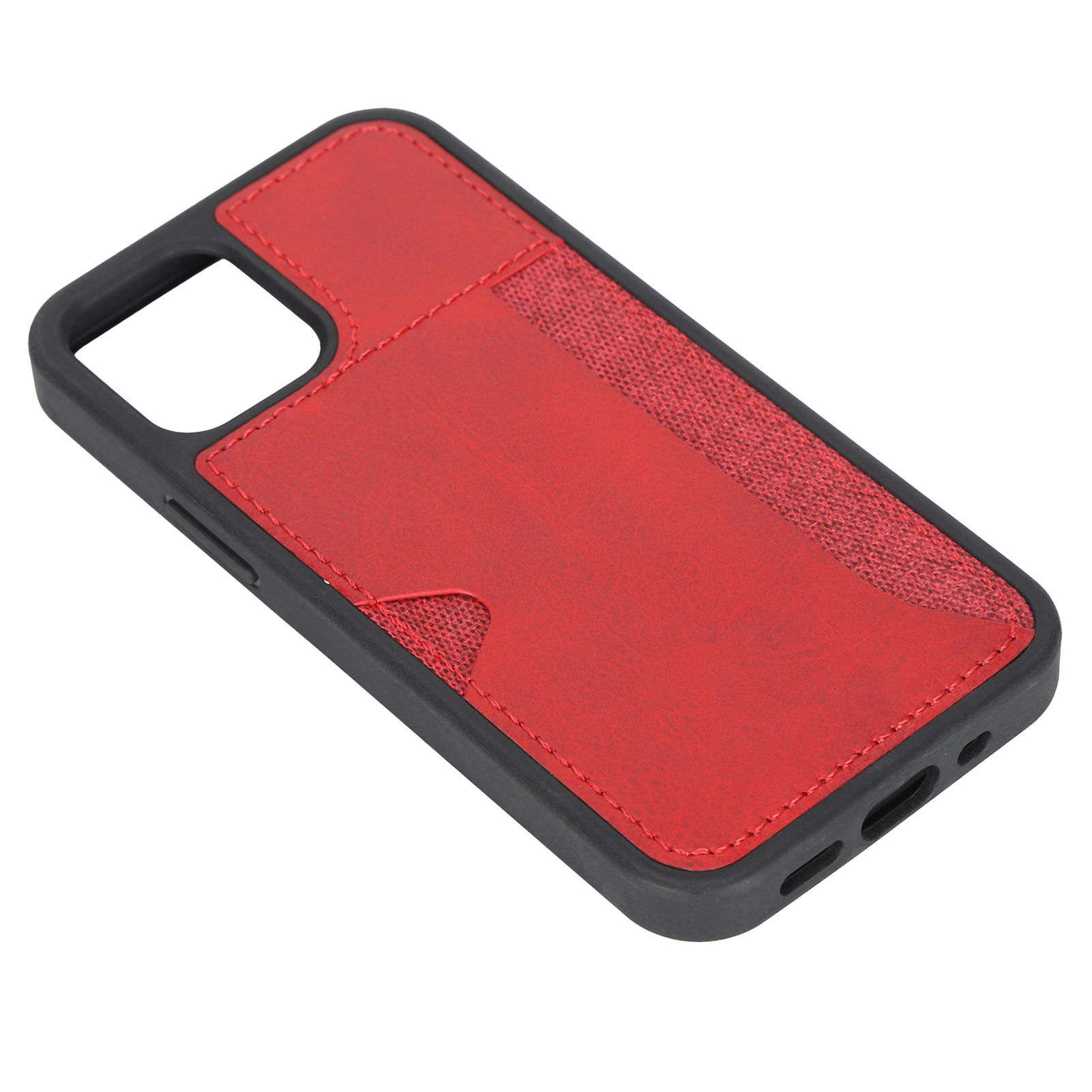 Ultradünne, Stoßfeste Schutzhülle Aus Pu/pc Mit Seitlichem Portemonnaie Für Iphone 12 Mini (rot)
