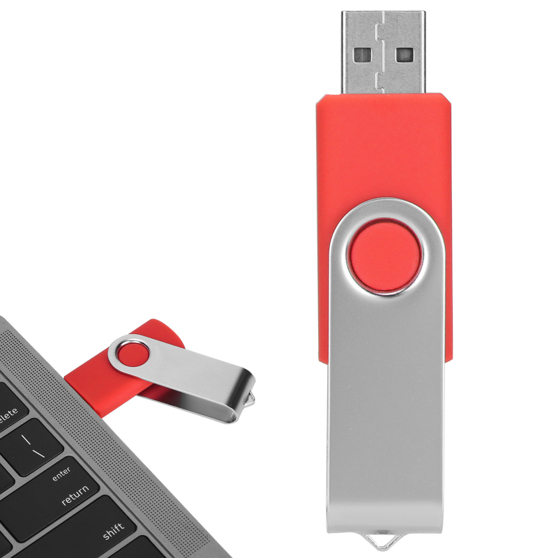 Tragbarer, Drehbarer 16-gb-usb-stick In Bonbonrot Für Pc Und Tablet