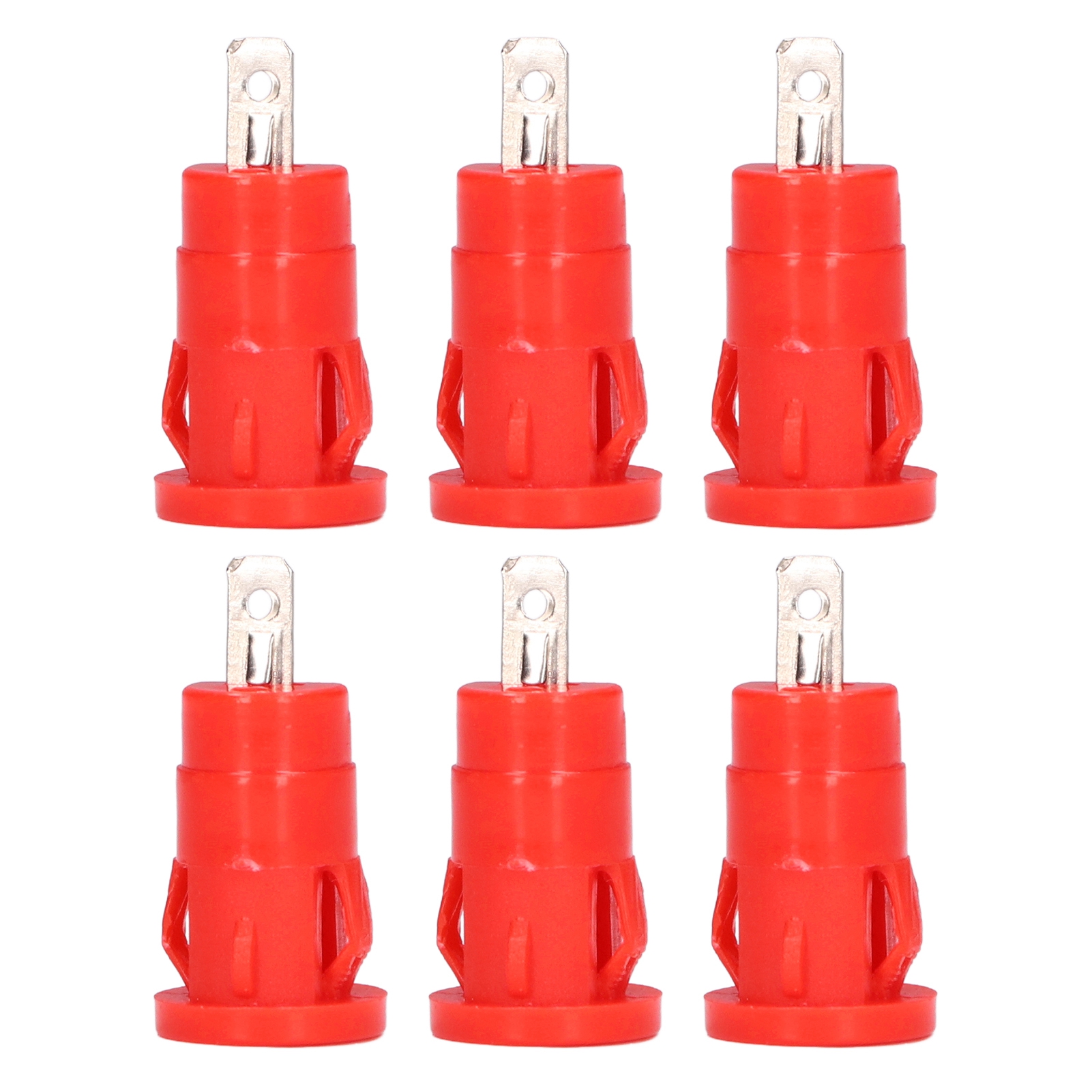 Packung Mit 100 Stück 4-mm-bananenstecker-anschlussklemmen, Sicherheitsringklemmen, Vernickelte Kupferadapter, Rot