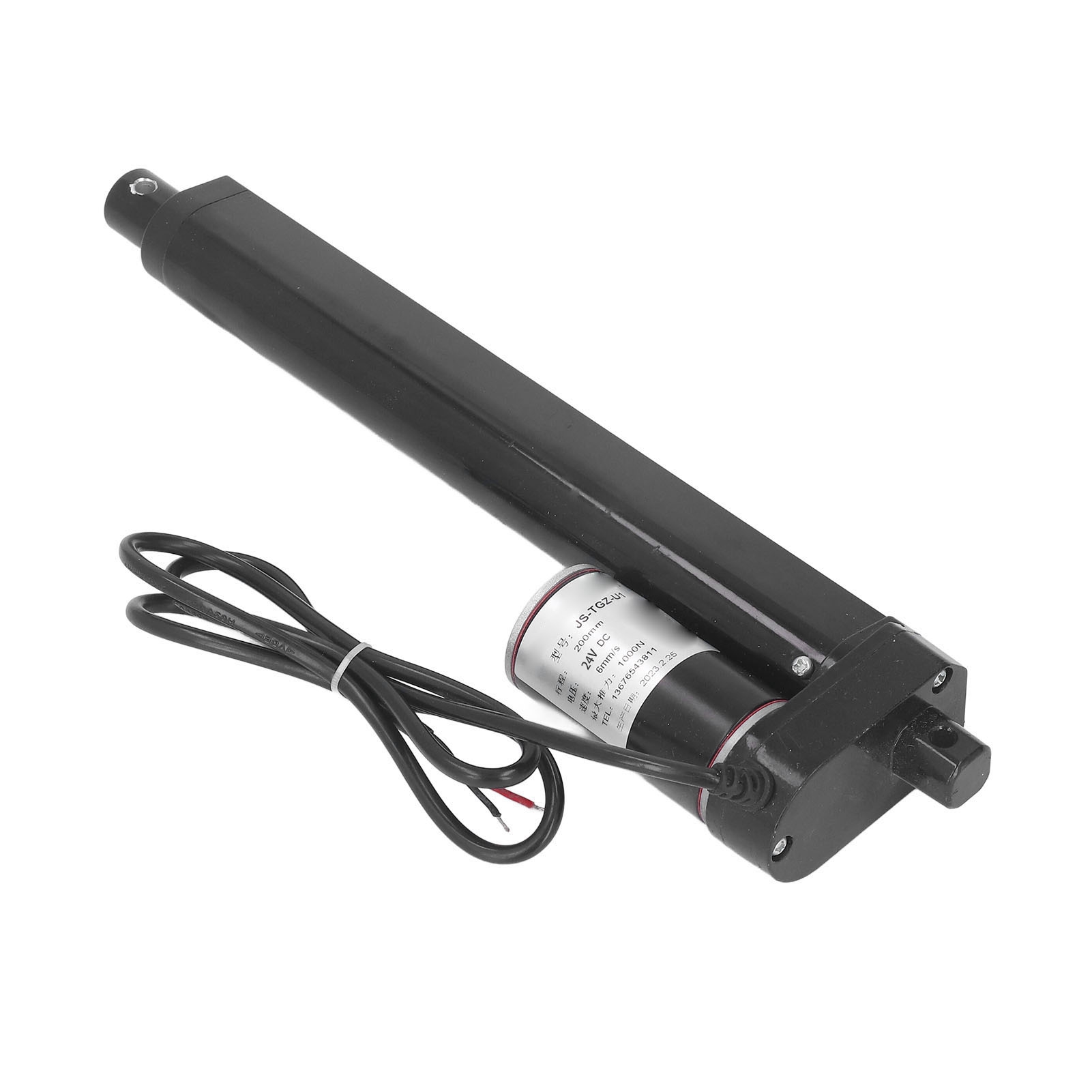 Elektrischer Linearantrieb, 1000 N, 200 Mm Hub, Schutzart Ip65, Schwarz, Mit Endschalter, 24-v-fernbedienungsset