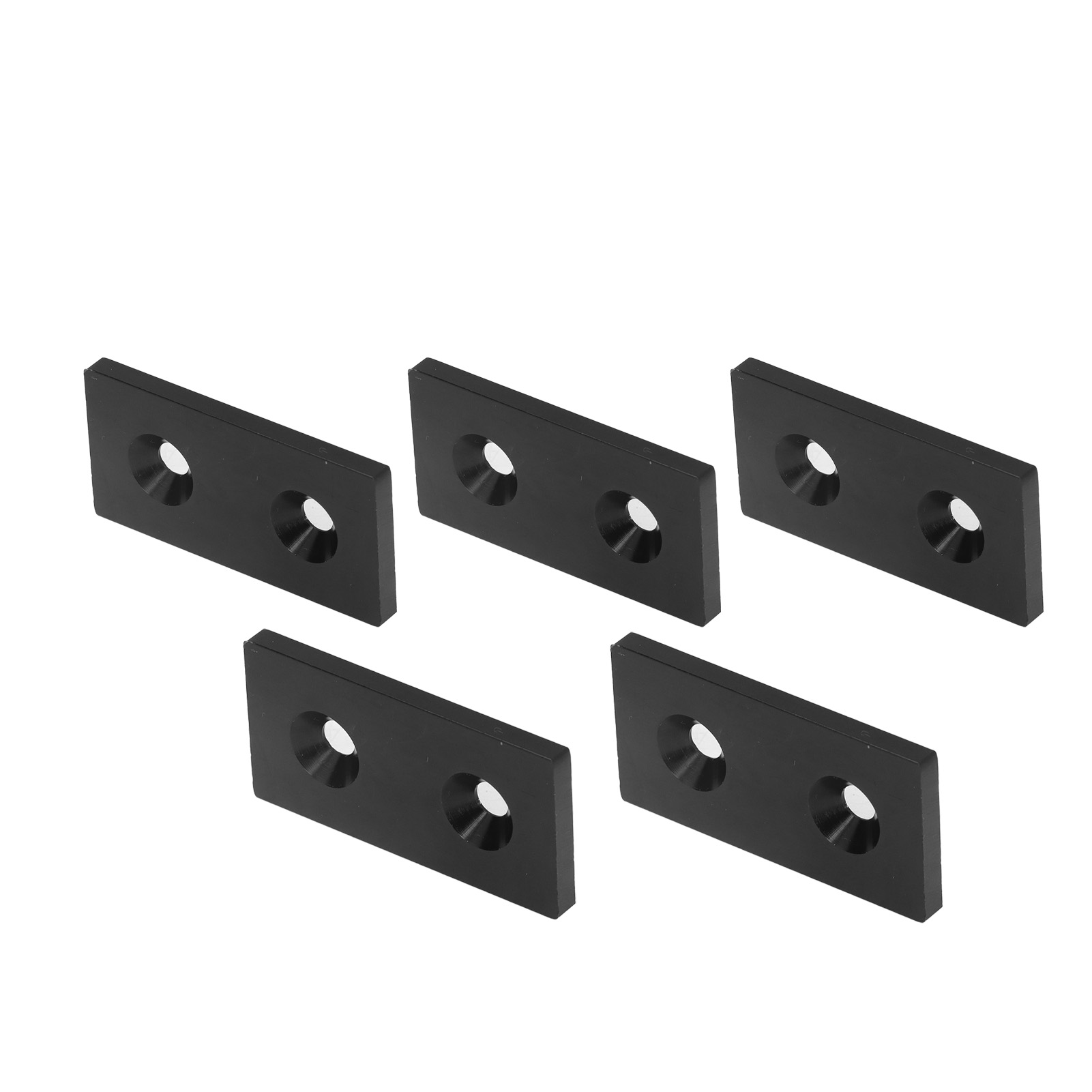 Satz Mit 5 Aluminium-profil-endkappen, Abdeckplatten Aus Metalllegierung Für Linear Bewegliche Teile, 4080, Doppelloch, Schwarz