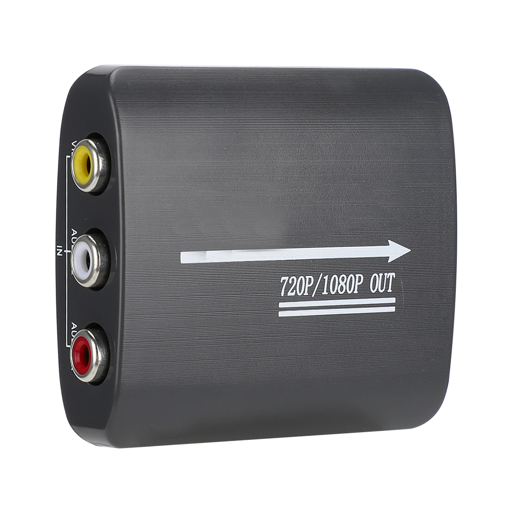 Mini Av Cvbs Rca Zu Hdmi Video-/audio-konverter-adapter, 1080p Tv-signalumschalter, Schwarz