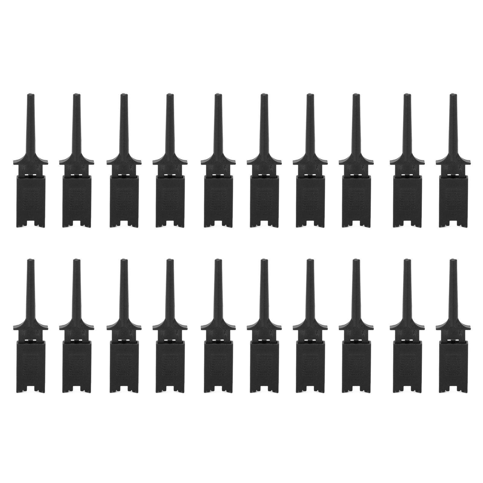 Packung Mit 20 Flachen Prüfhaken Aus Reinem Kupfer Für Präzise Und Flexible Schaltungen. Ersatzteile Für Prüfvorrichtungen. Schwarz.
