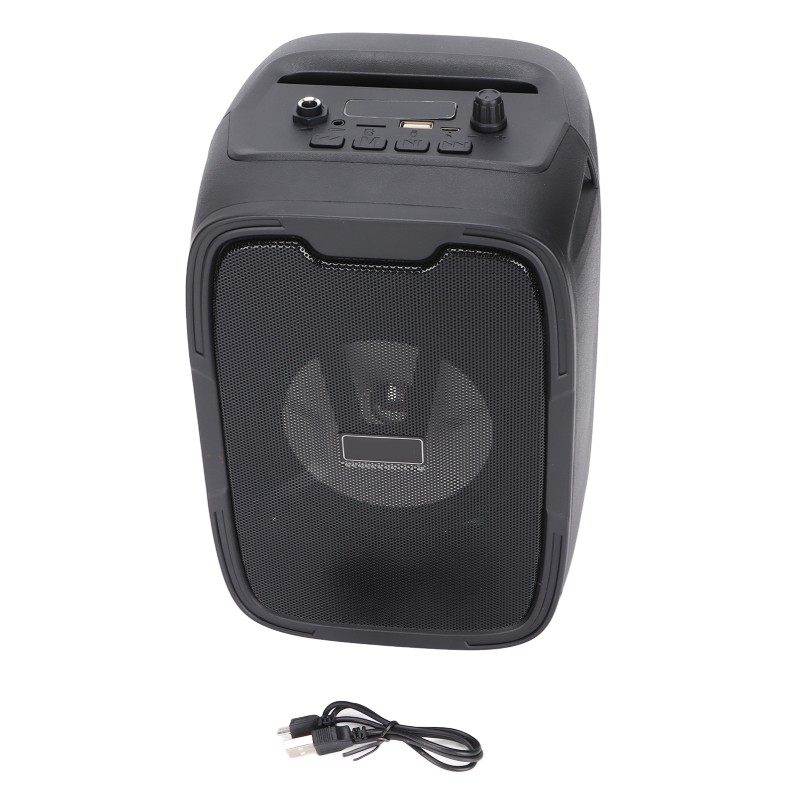 Tragbarer, Kabelloser Bluetooth-lautsprecher Mit Super-bass-subwoofer Und Integriertem Fm-radio Für Karaoke Im Freien, 12,7 Cm (5 Zoll), Schwarz