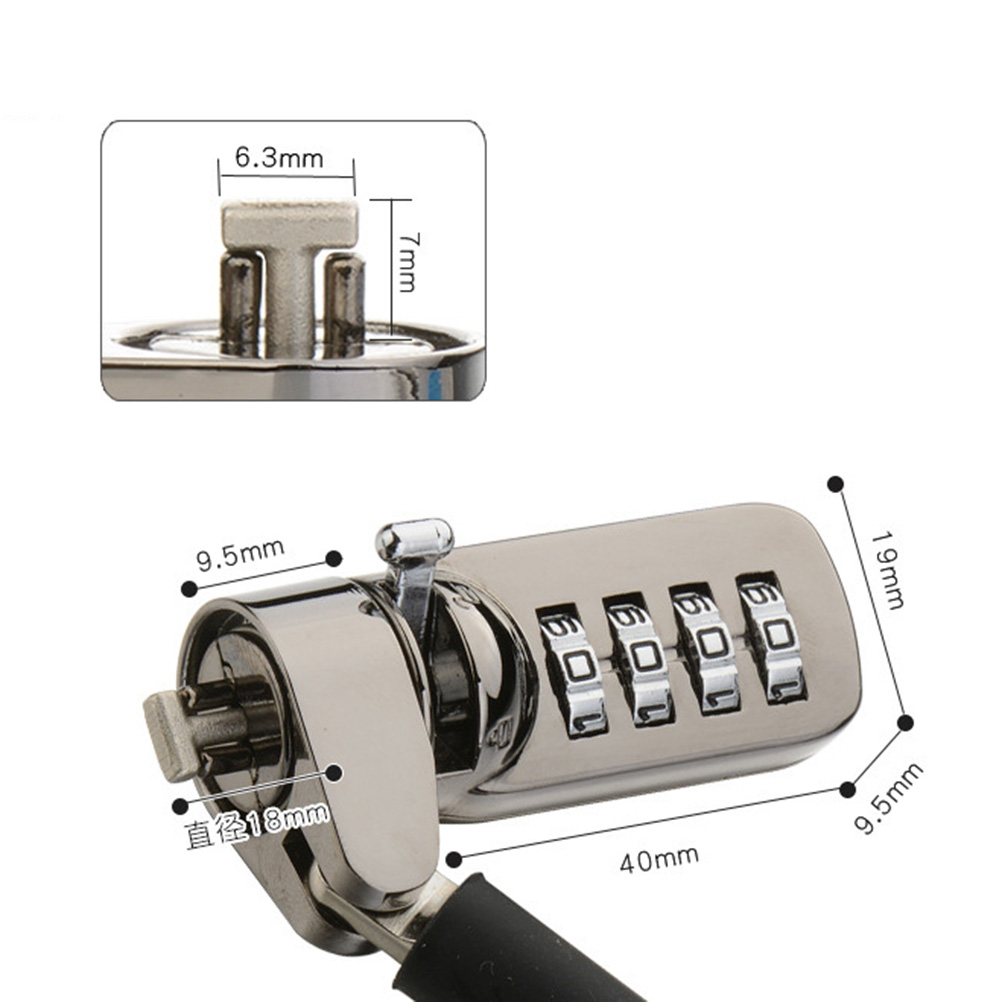 Diebstahlsicheres Kabel Mit 4-stelligem Code Für Laptops Und Andere Geräte