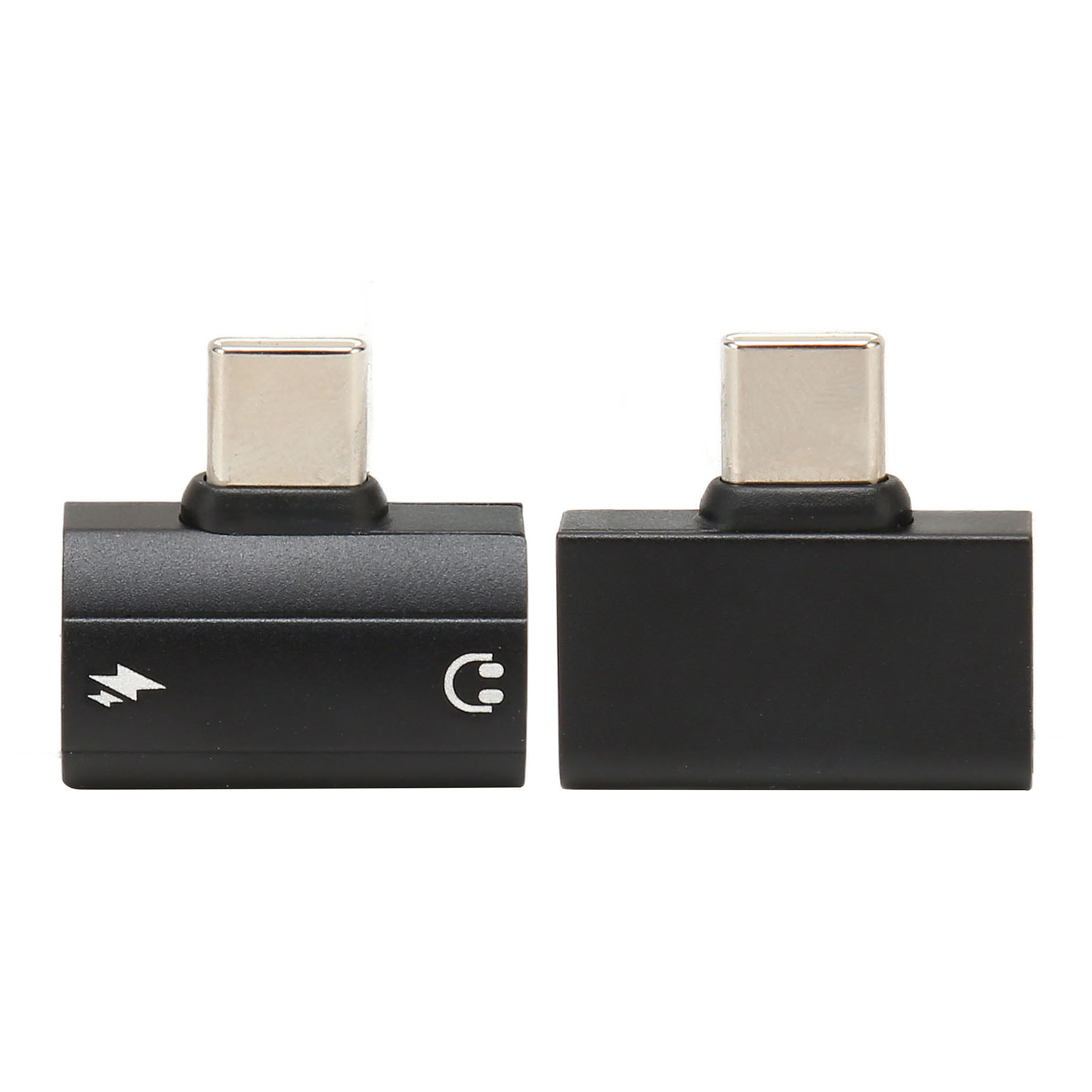 Schwarzer Usb-c-auf-3,5-mm-kopfhöreranschluss-audioadapter Mit 2-in-1-ladeanschluss, Usb-c-ladeanschluss Und Pd60w-schnellladegerät