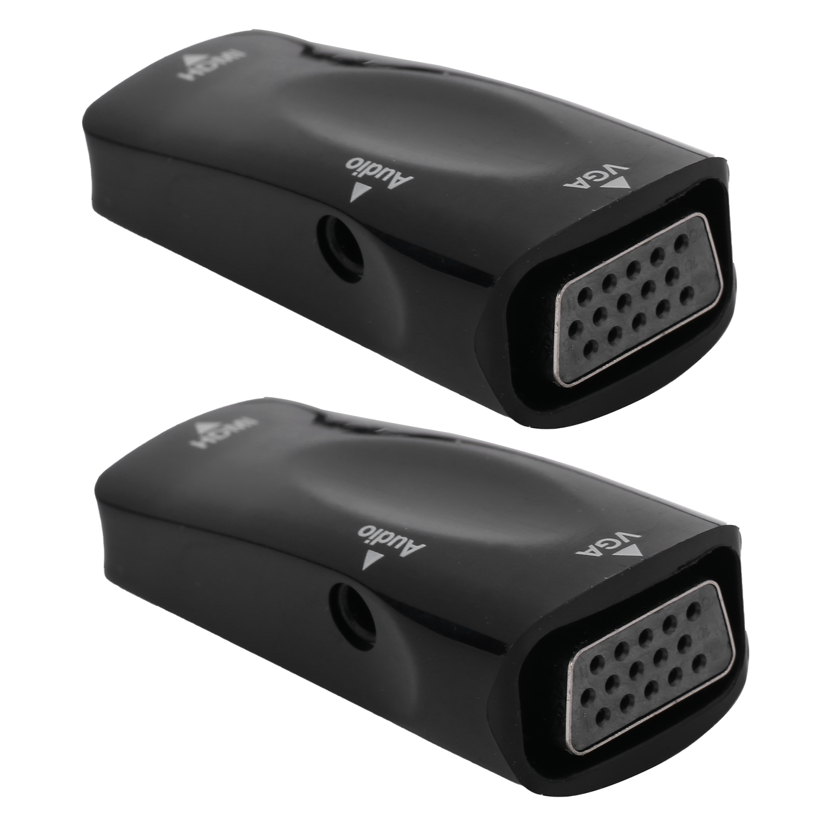 2er-pack 1080p Hdmi-buchse Auf Vga-buchse Videokonverter Mit 3,5-mm-audioausgangskabel Für Laptop Und Mobiltelefon