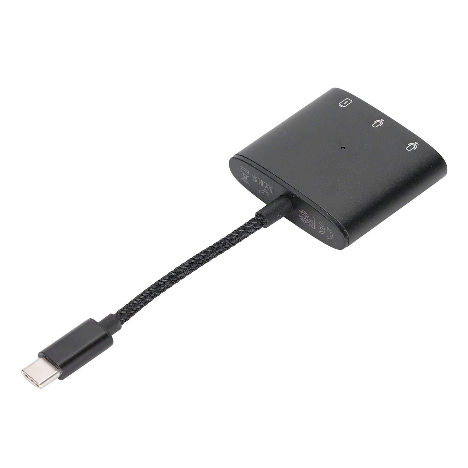3-in-1 Usb-c-auf-3,5-mm-kopfhöreranschluss- Und Ladeanschluss-audioadapter – Space Black