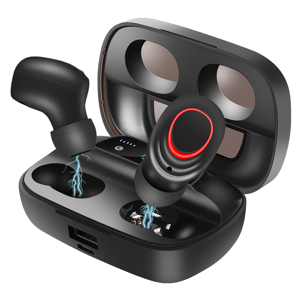 Bluetooth 5.0 Kopfhörer Mit Led-anzeige, Mikrofon Und Tws (tws)-funktion, S11 Binaural Schwarz.