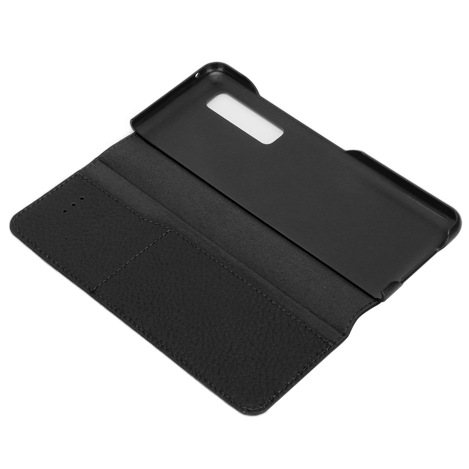 Elegante Schutzhülle Aus Leder Mit 360°-rundumschutz Und Klassischer Litschi-textur Für Samsung, Schwarz.