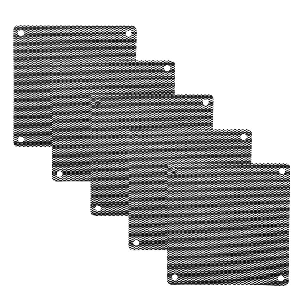 Packung Mit 5 Schwarzen Pvc-staubschutzkappen Für Pc-computerlüfter (12 X 12 Cm).