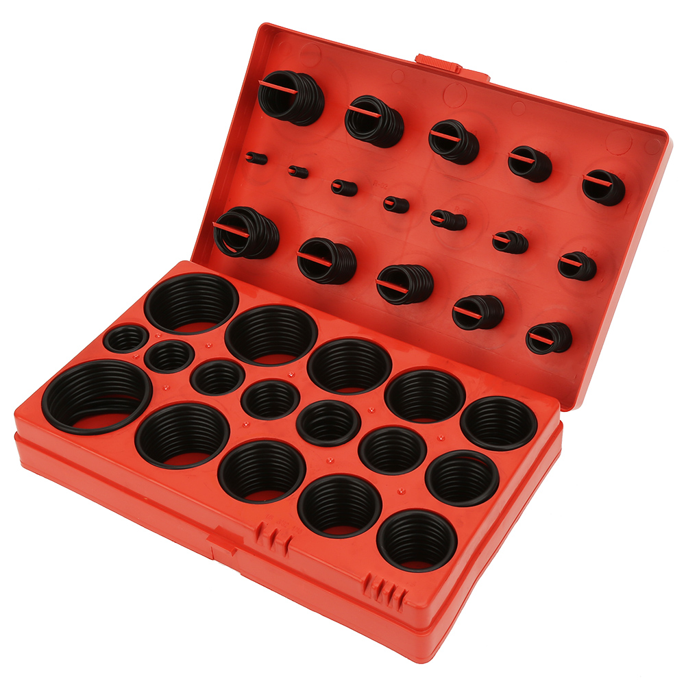 Set Mit 419 Verschiedenen Schwarzen O-ringen In 32 Größen, Aus Universalgummi, Mit Box.